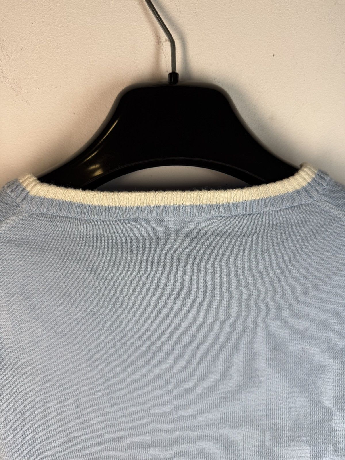 Yves Saint Laurent Blue YSL Sweater Knit Light Big Logo Size US L / EU 52-54 / 3 - 13 Thumbnail