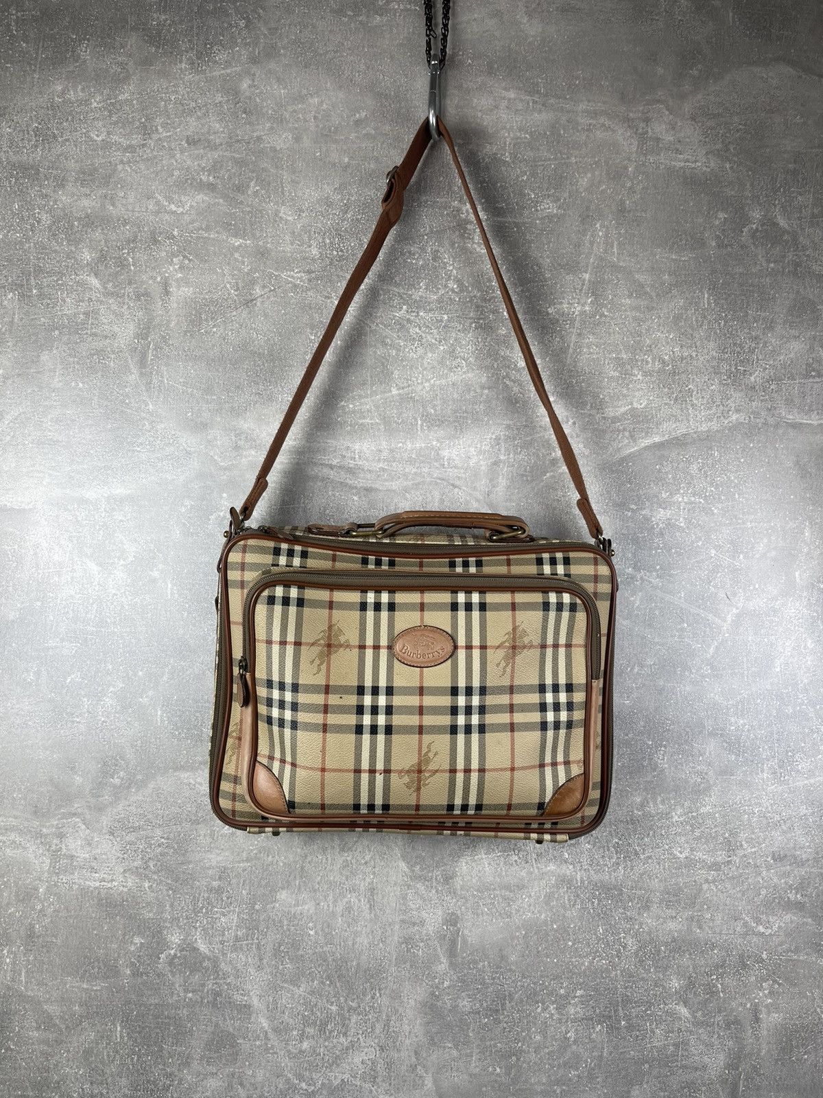 Burberry Vintage Archives Nova Check Leather Crossbody Bag