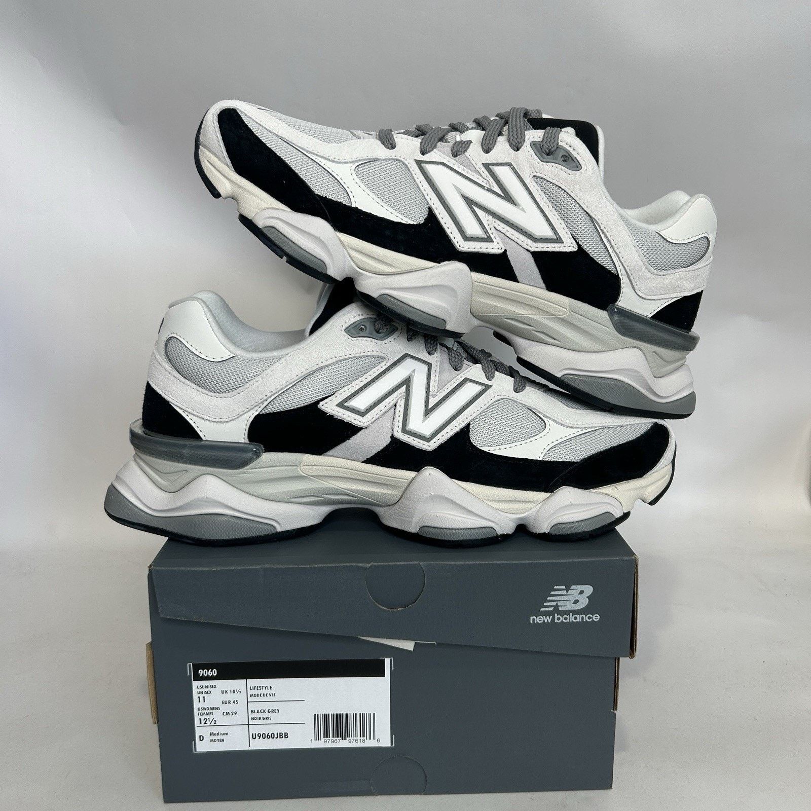 New Balance New Balance 9060 Lifestyle Shoes “Grey Jet Black” U9060JBB Size US 11 / EU 44 - 1 Thumbnail