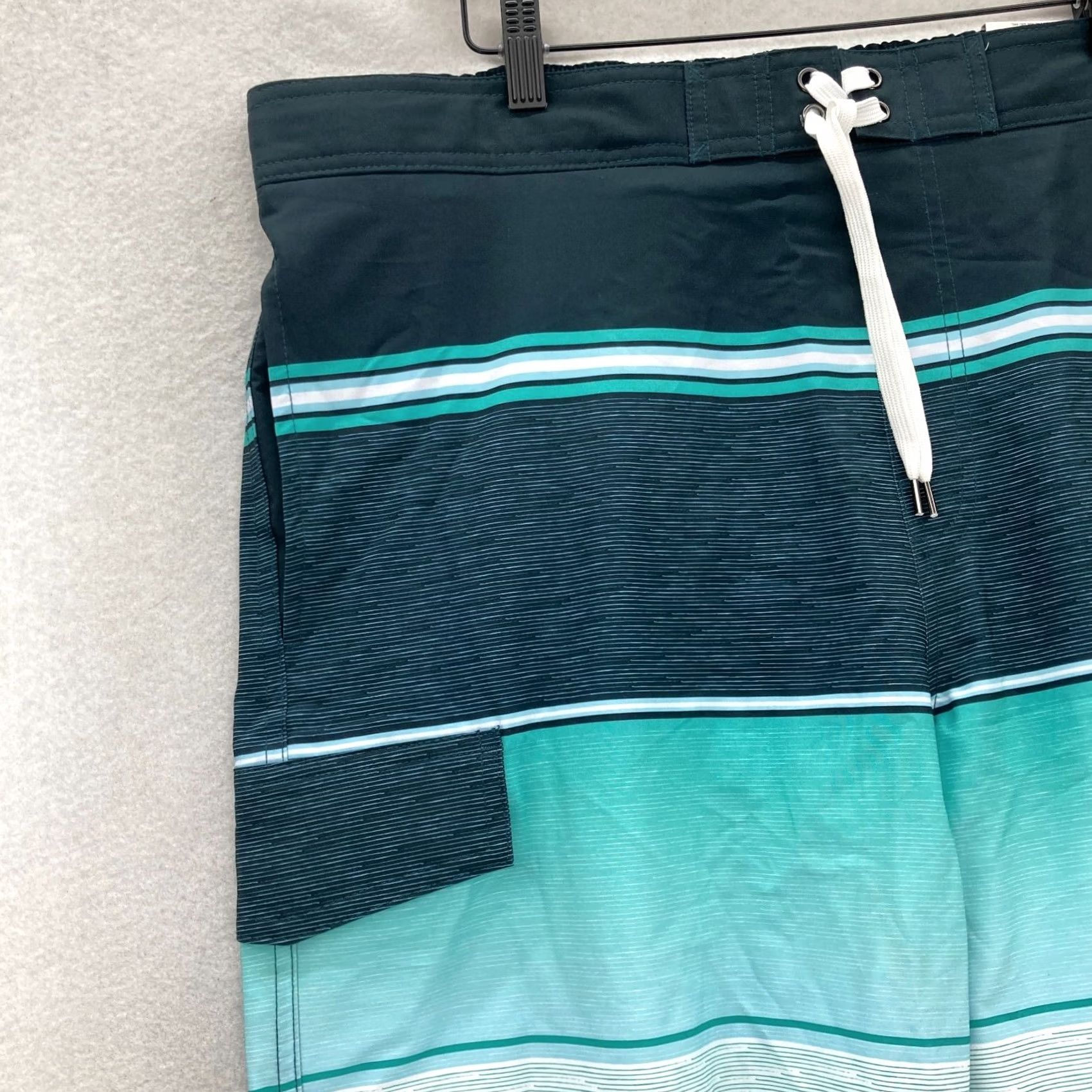 Vintage Sonoma Flexwear Board Shorts Mens XL Blue Striped Drawstring Swimming Surf Size US 36 / EU 52 - 2 Thumbnail