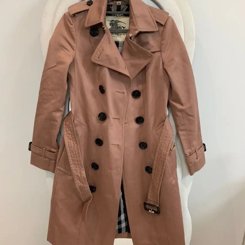 Burberry Burberry XS Pink Cotton Women's Trench Coat Size XS / US 0-2 / IT 36-38 - 1 Thumbnail