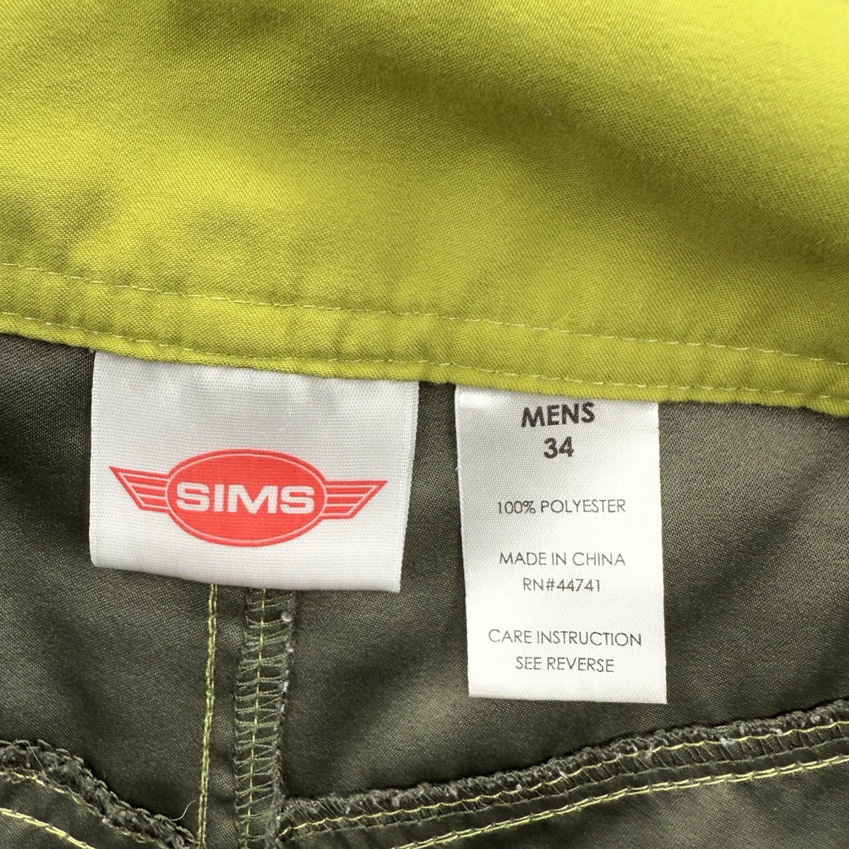 Swims SIMS Board Shorts Men 34 Green Multicolor 100% Polyester 10" Inseam Beach Swim Bottoms Geometric Pattern Size US 34 / EU 50 - 3 Thumbnail