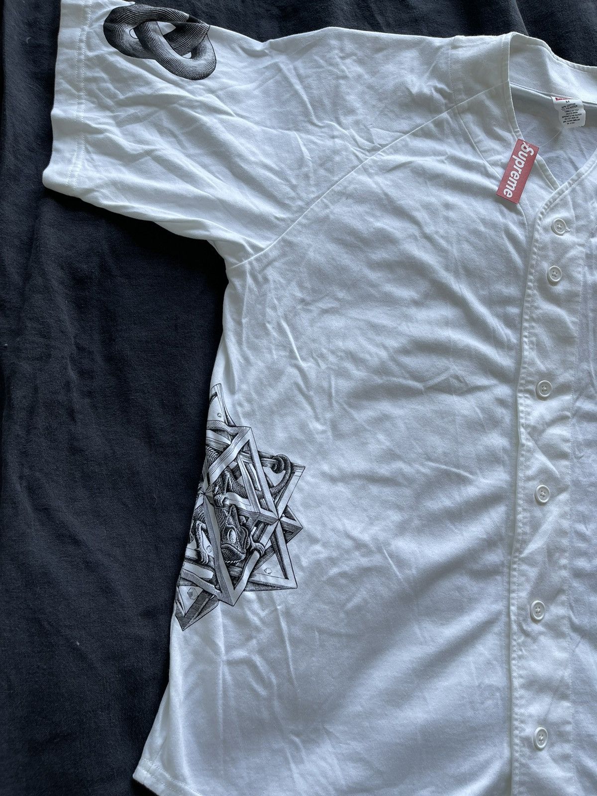 Supreme DSWT Supreme MC Escher Baseball Jersey White Size US M / EU 48-50 / 2 - 3 Thumbnail