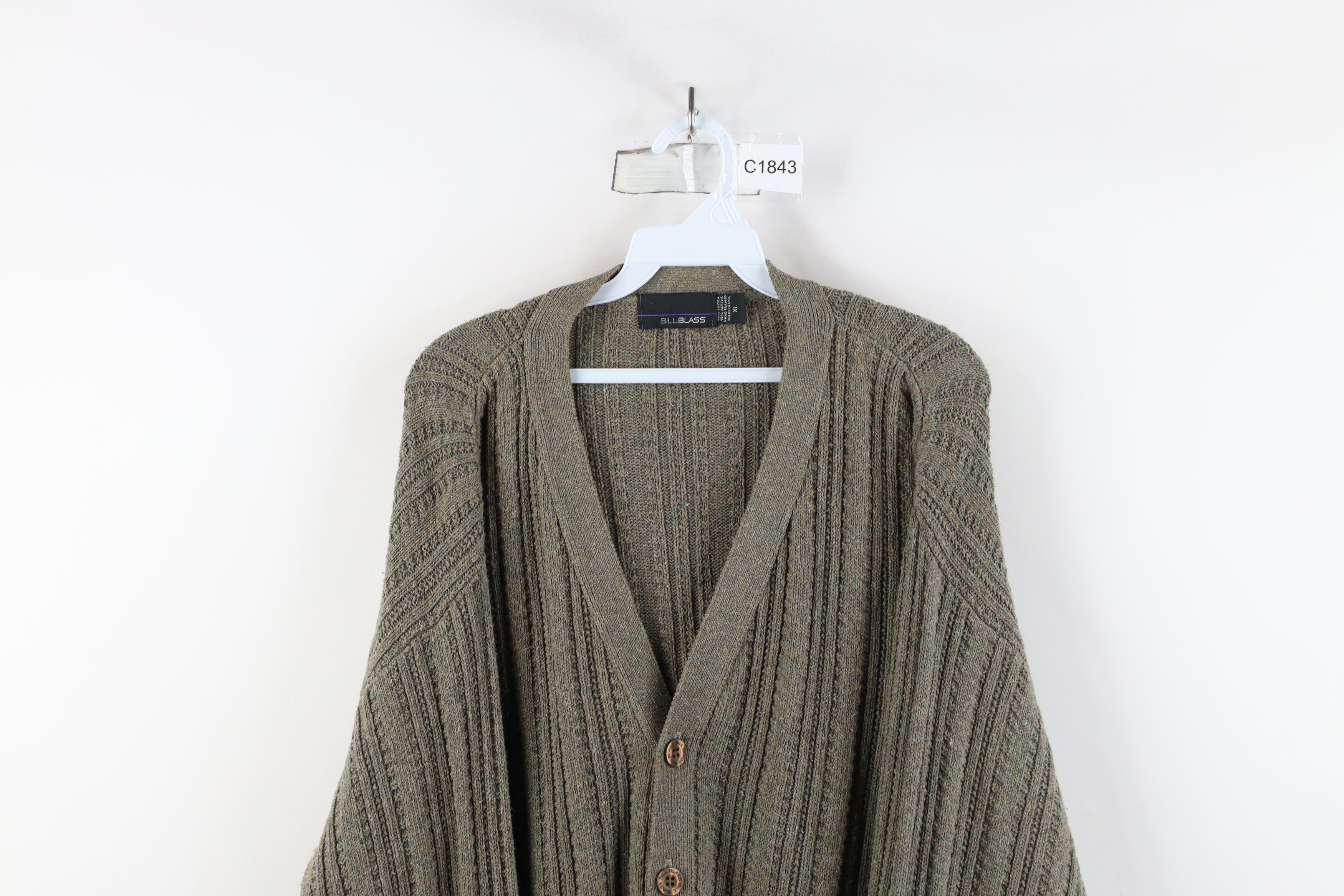 Vintage Vintage 90s Streetwear Ribbed Knit Cardigan Sweater USA Size US XL / EU 56 / 4 - 2 Thumbnail
