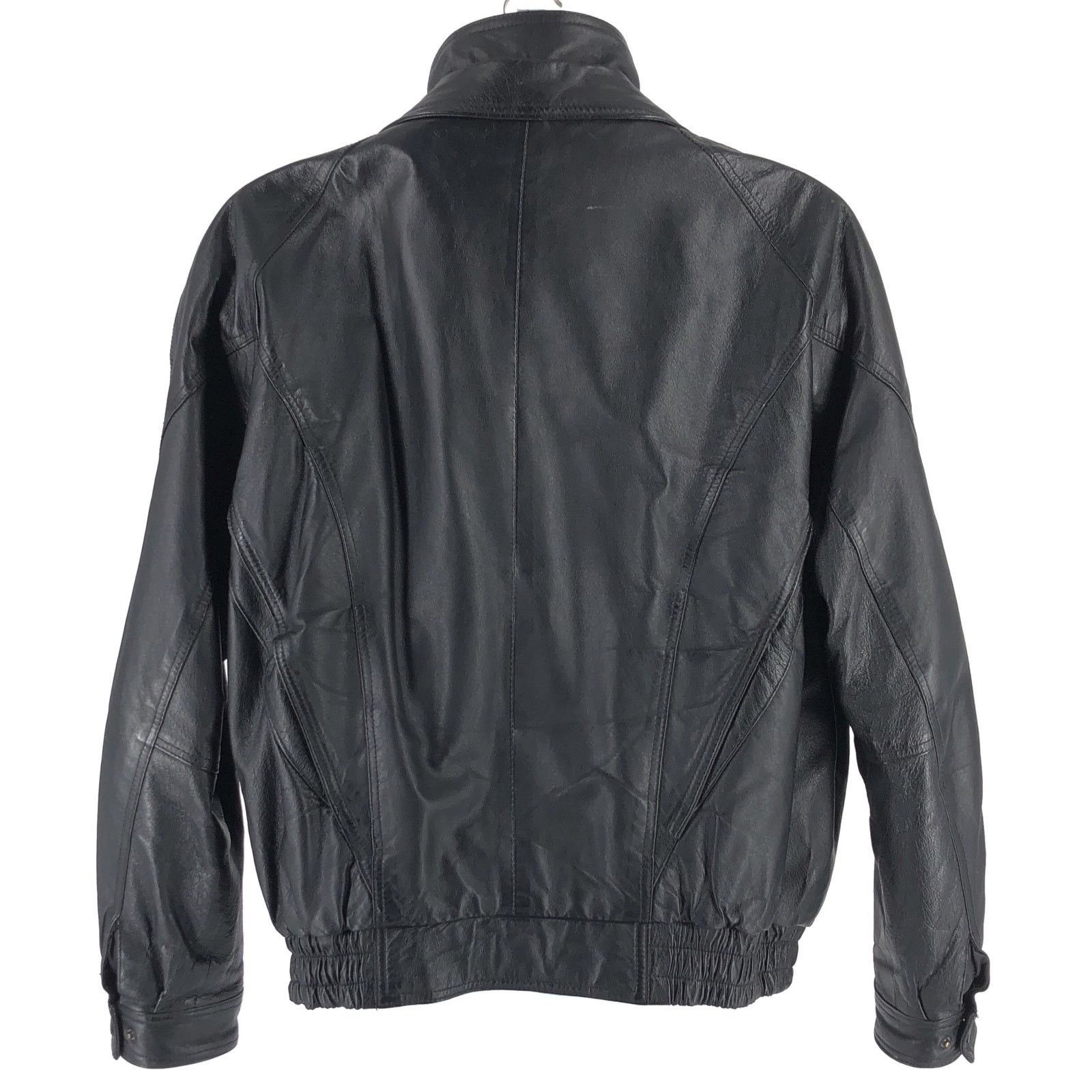 Vintage 90s black leather biker jacket 1990s vintage Size US XL / EU 56 / 4 - 5 Thumbnail