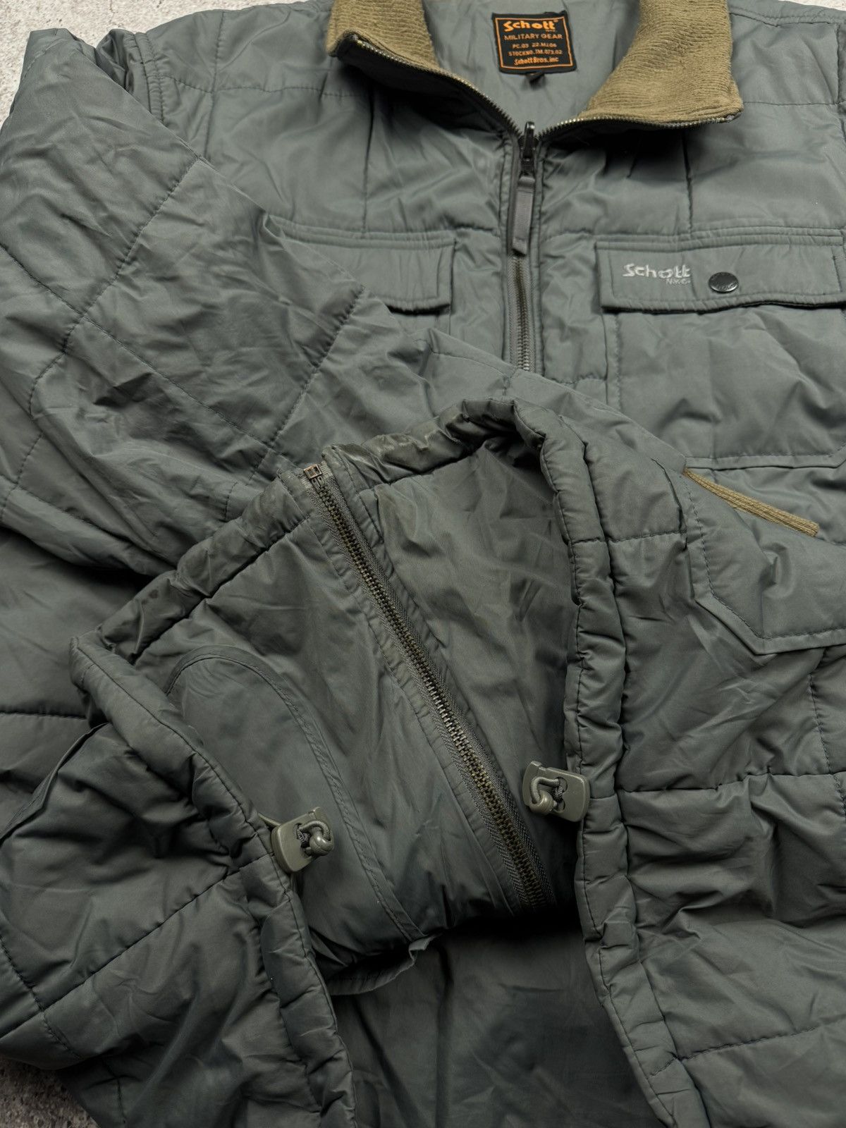 Schott Vintage SCHOTT Y2K Quilted Long Jacket Bomber Flight Militar Size US XL / EU 56 / 4 - 9 Thumbnail