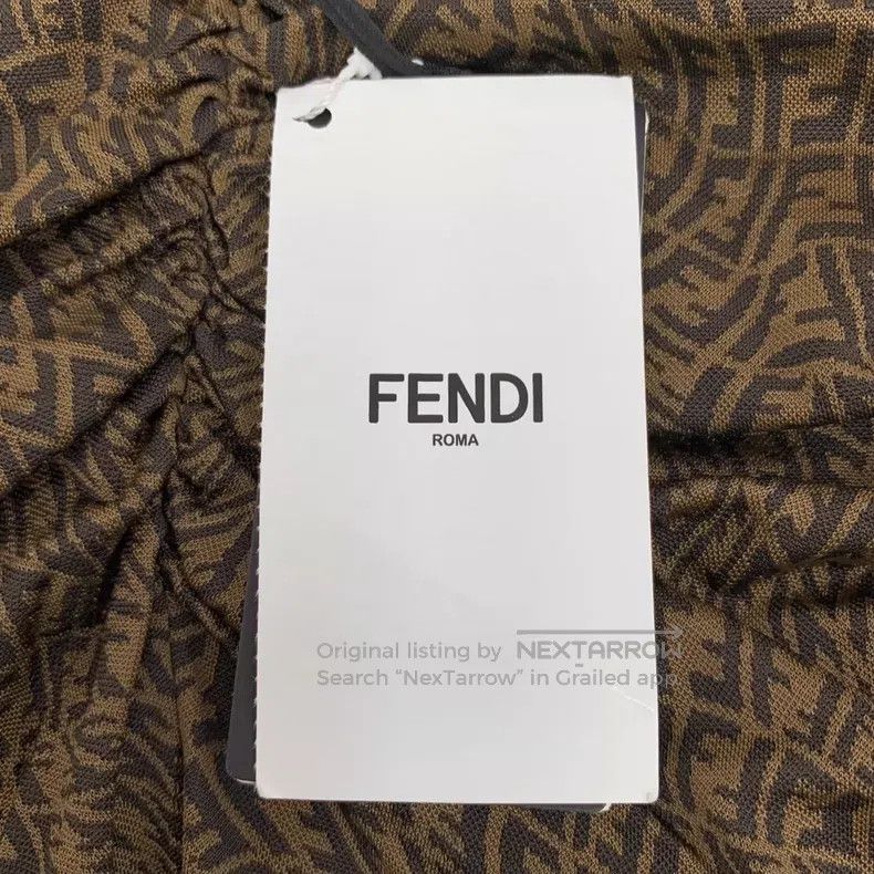 Fendi Fendi Dark Brown Logo Letter Full-Print Zipper Bustier Dre Size XS / US 0-2 / IT 36-38 - 8 Thumbnail