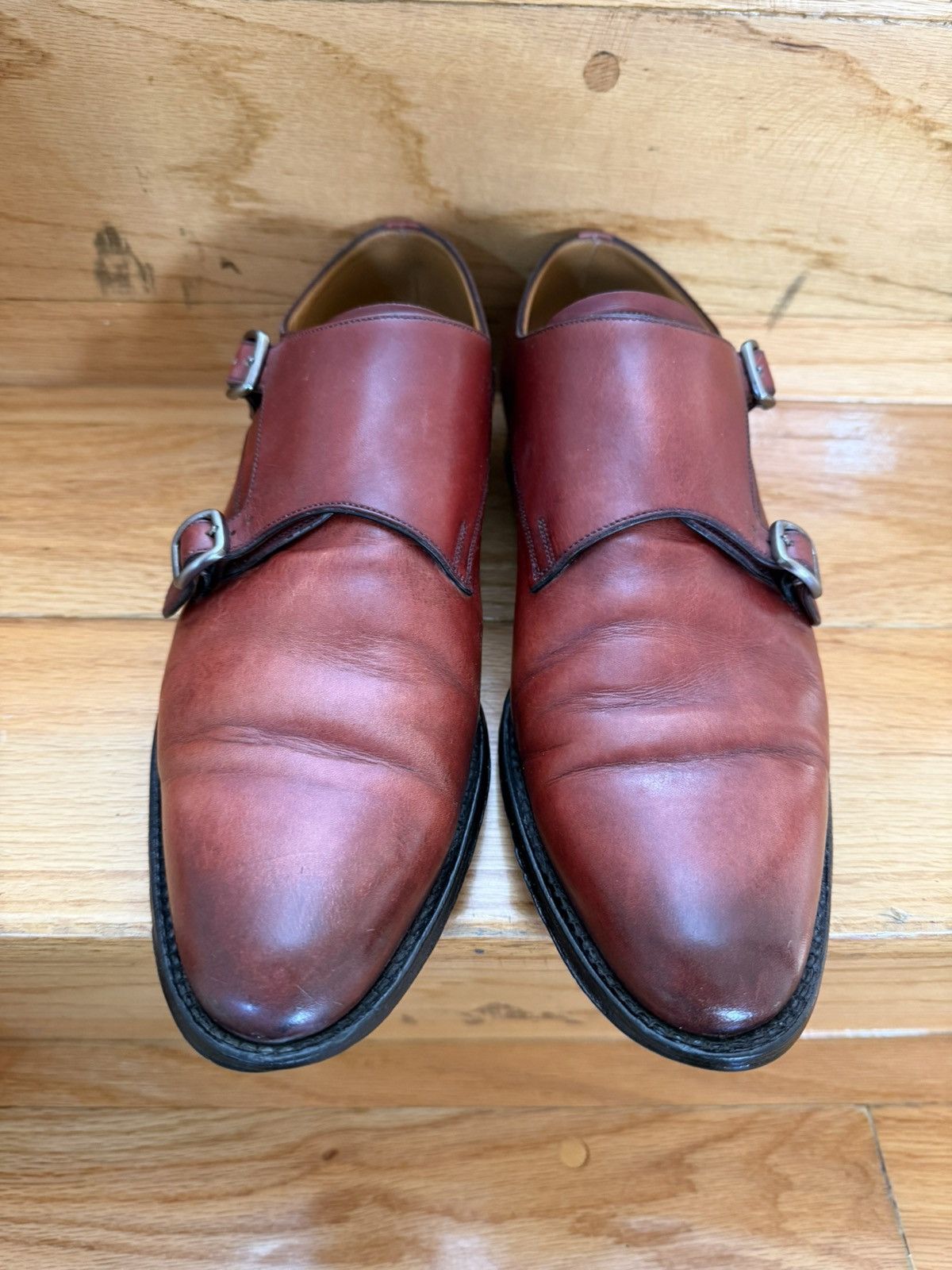 Bally Bally Double Monk Burgundy Shoes Size US 10 / EU 43 - 3 Thumbnail