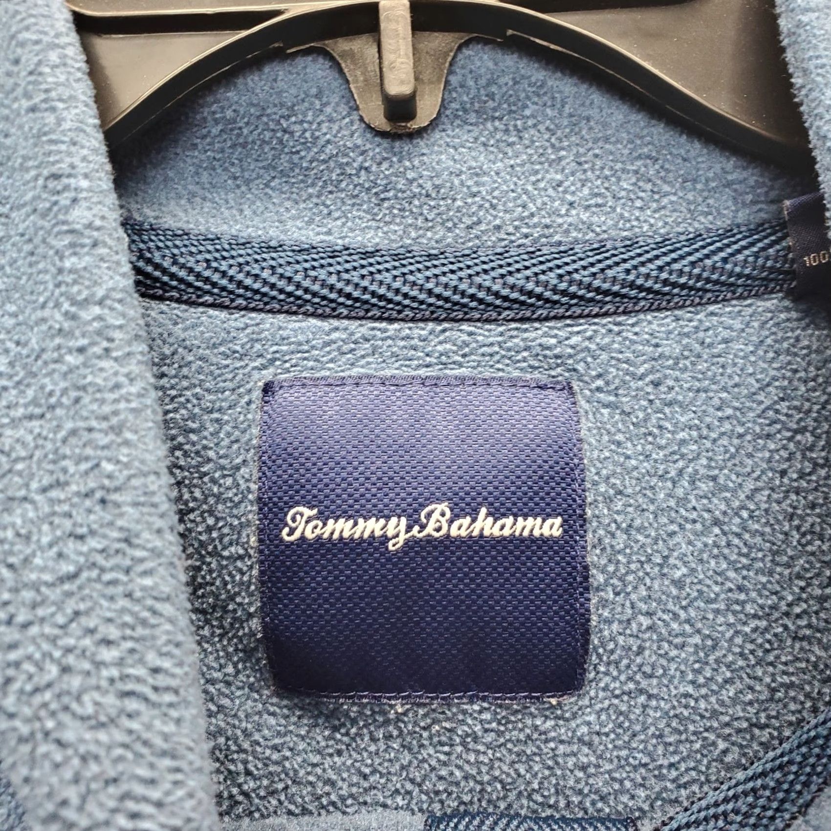 Tommy Bahama Tommy Bahama Mens Size L Blue Fleece Sweatshirt Embroidered Logo 1/4 Snap Button Shirt Size US L / EU 52-54 / 3 - 5 Thumbnail
