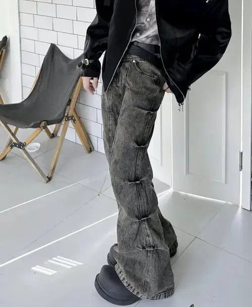 Jean Y2k Cargo Flared Stack Jeans Wide Leg Bootcut Stacked Size US 32 / EU 48 - 5 Thumbnail