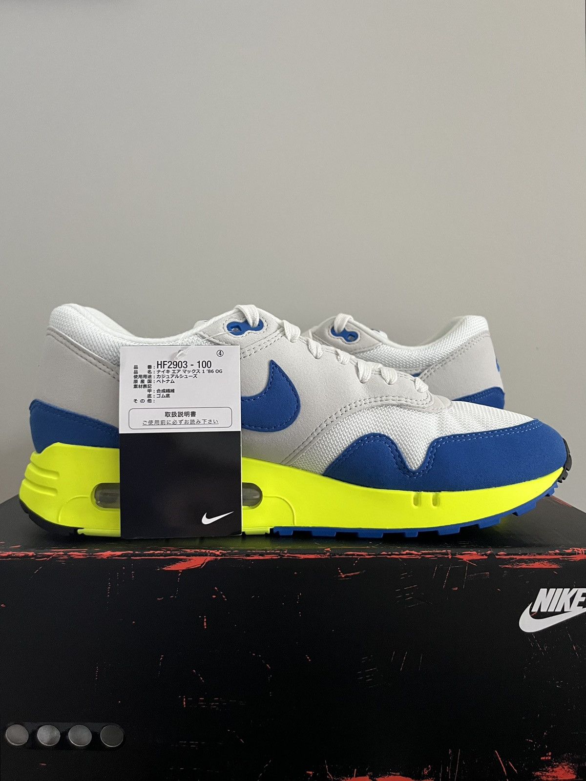 Nike Nike Air Max 1 '86 OG Big Bubble Air Max Day Royal Blue/Volt Size US 9.5 / EU 42-43 - 7 Thumbnail