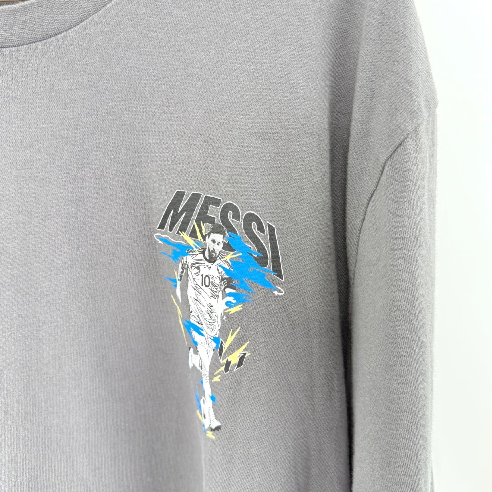 Adidas Adidas Messi Graphic T-Shirt Mens 2XL Gray Short Sleeve Soccer Football Fan Tee Size US XXL / EU 58 / 5 - 4 Thumbnail