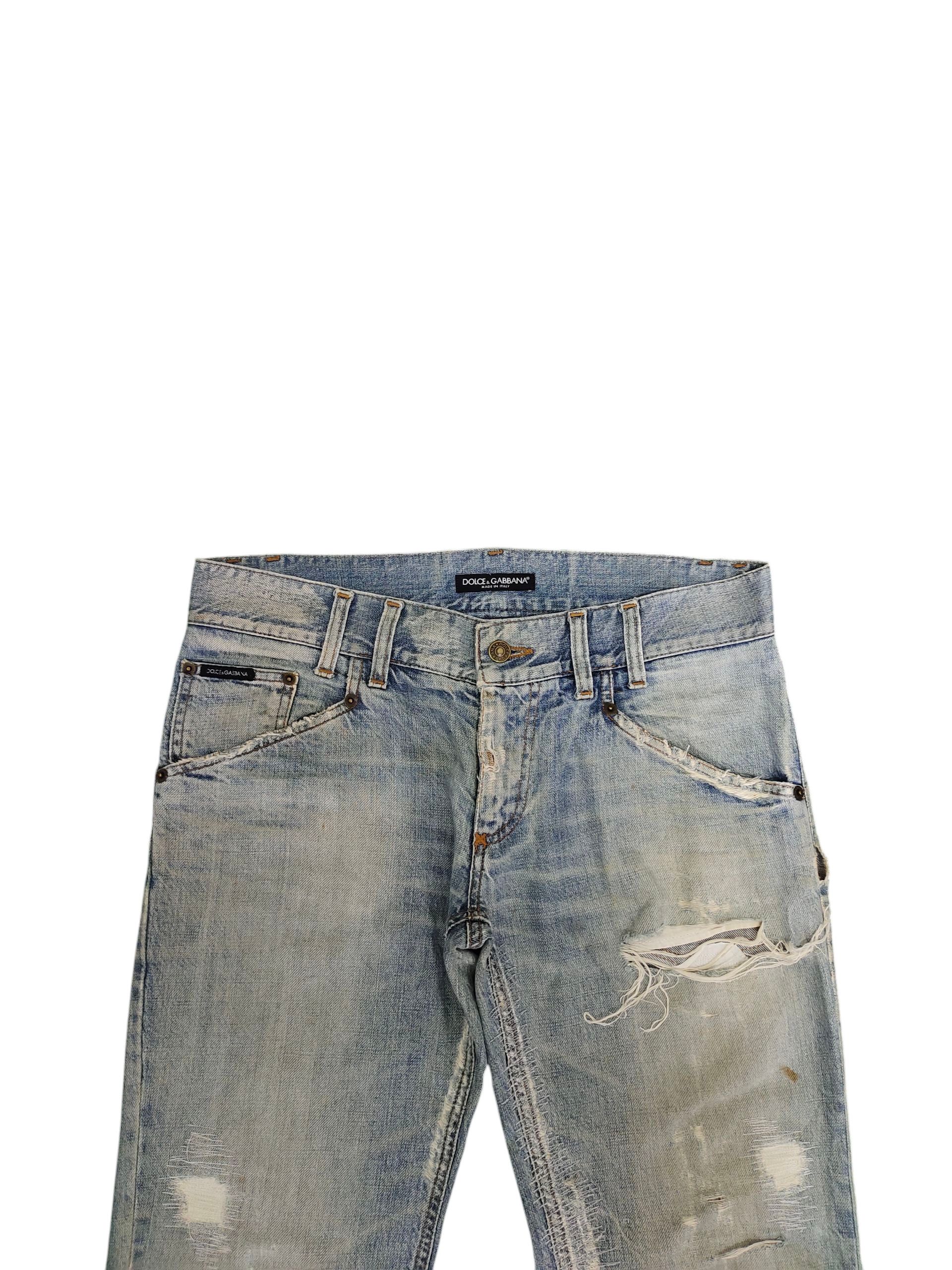 Dolce & Gabbana Vintage 90s Dolce & Gabbana Clawmark Distress Denim Jeans Size US 33 - 2 Thumbnail
