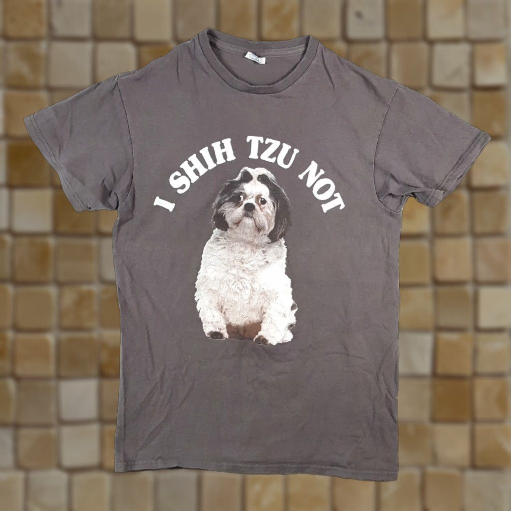 Delta VINTAGE Delta T-Shirt Women S Gray Shih Tzu Dog Funny Vintage 90s Y2K Puppy Cute Casual Short Sleeve Crew Neck Mens Womens Girls Boys Size S / US 4 / IT 40 - 1 Thumbnail
