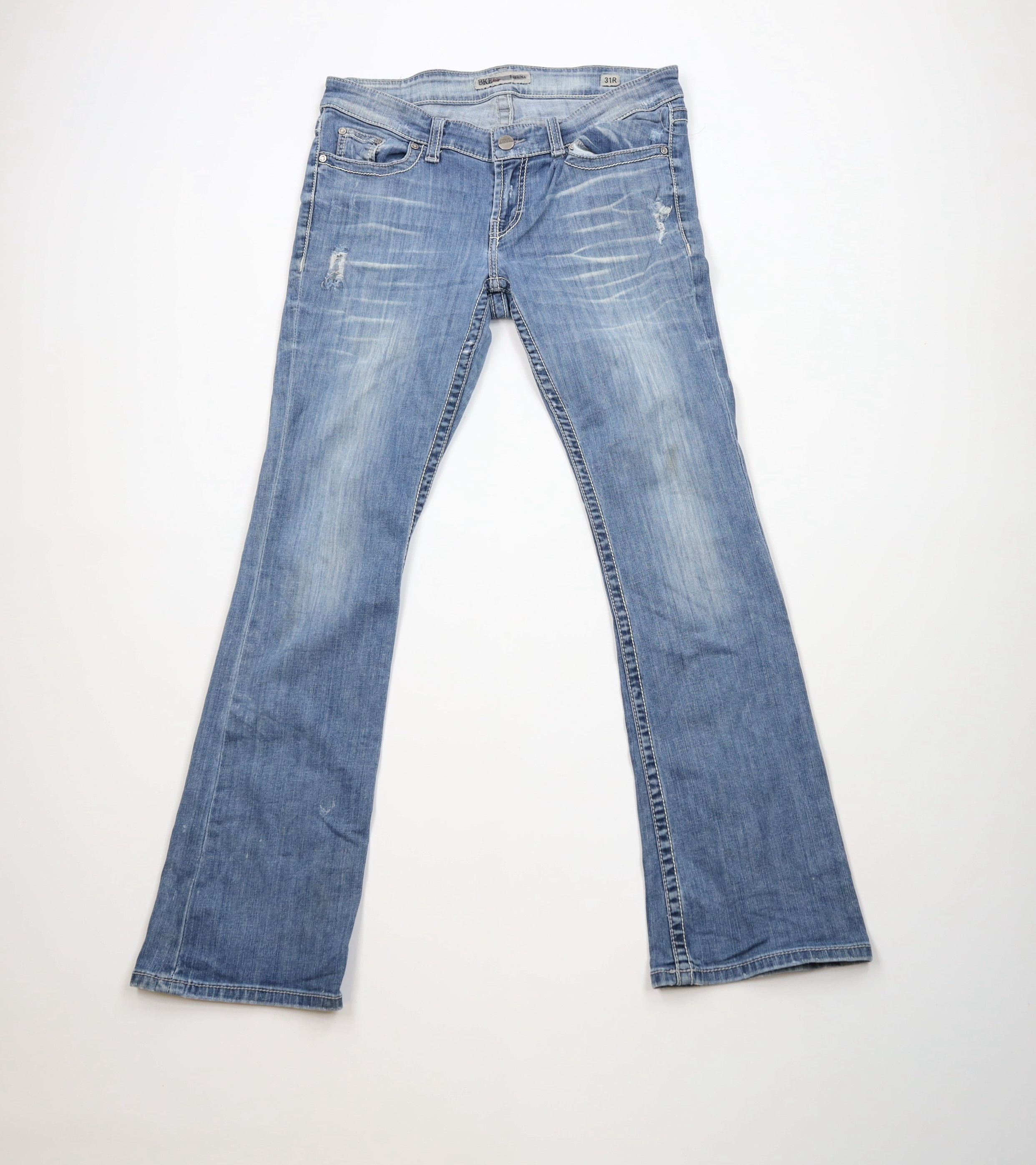Vintage Buckle BKE Sabrina Stretch Flared Wide Leg Denim Jeans Blue Size 31" - 1 Thumbnail