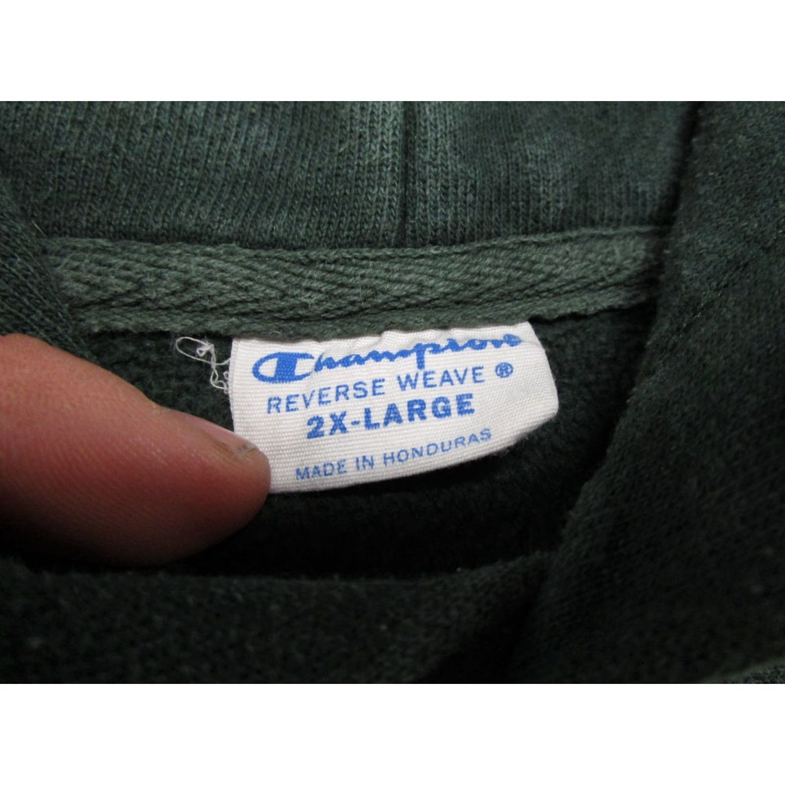 Champion VINTAGE Champion Hoodie 2XL Green Reverse Weave Logo Men Sweatshirt Size 2XL Short Style 90s Sports Hooded Pullover All Seasons Size US XXL / EU 58 / 5 - 2 Thumbnail