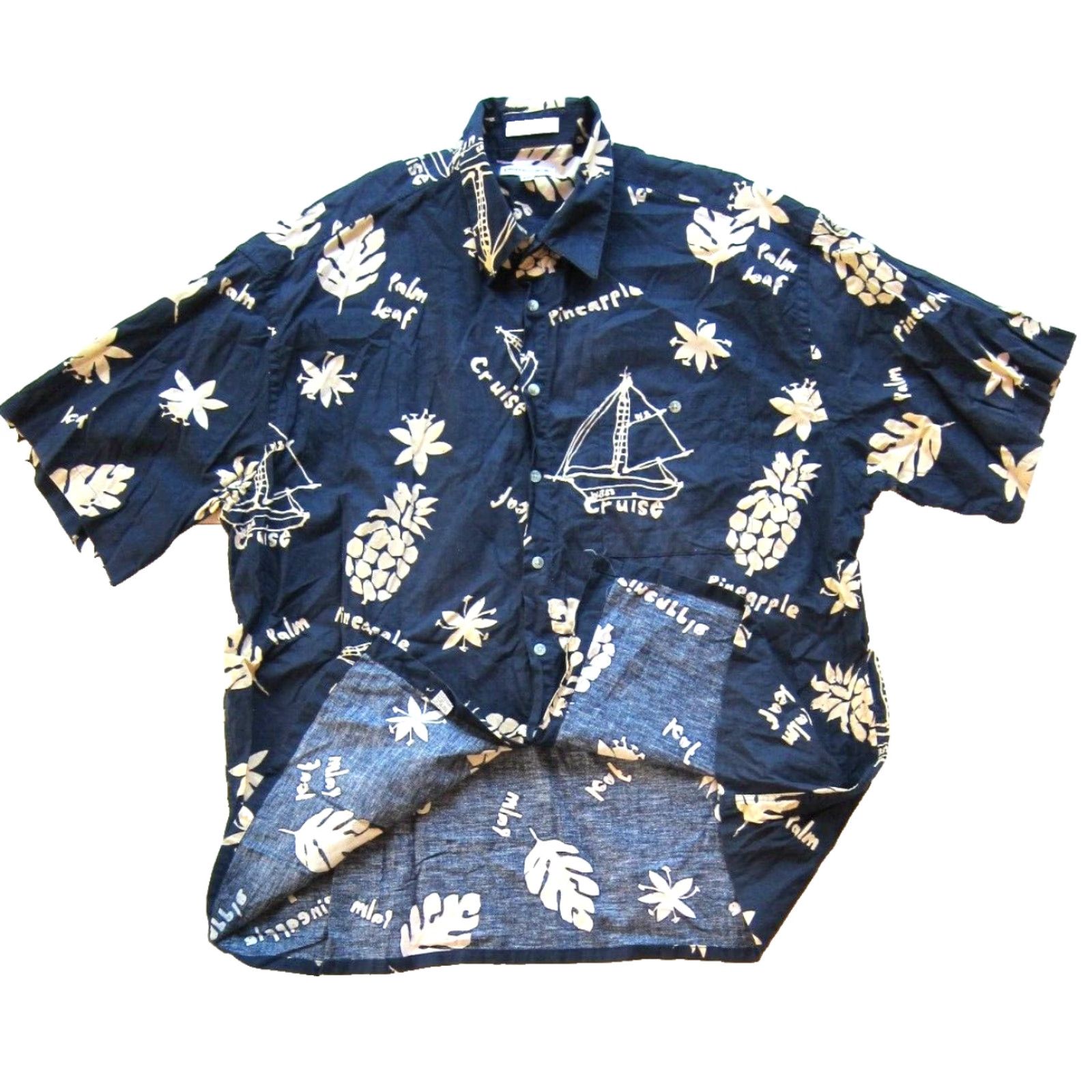 Pierre Cardin VINTAGE Pierre Cardin Shirt Hawaiian Floral Pineapple 100% Cotton Blue XXL Men Shirt Size US XXL / EU 58 / 5 - 5 Thumbnail