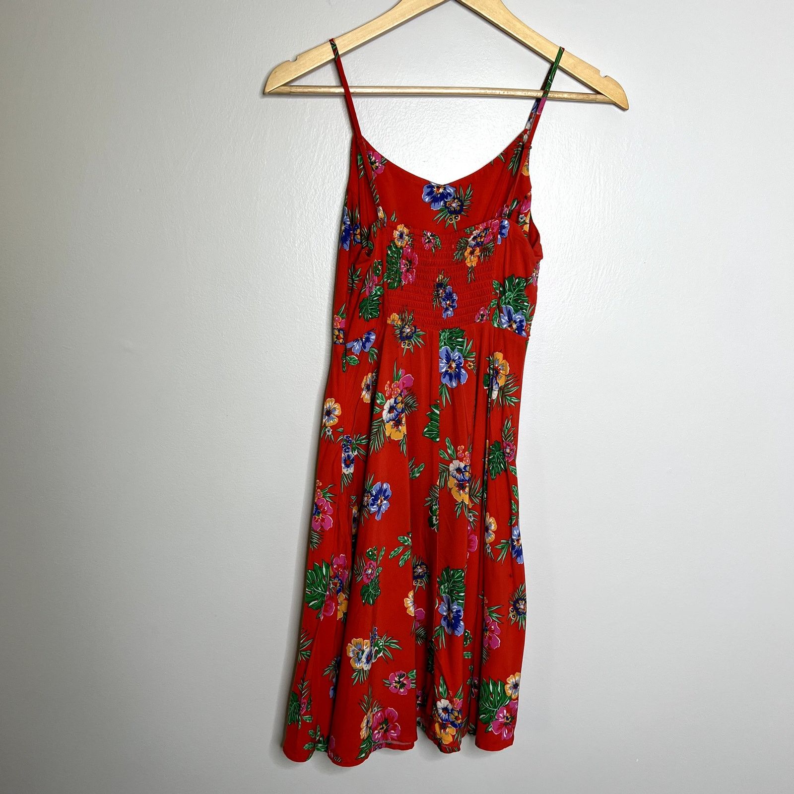 Old Navy Old Navy Orange Floral Sun Dress Size S / US 4 / IT 40 - 5 Thumbnail