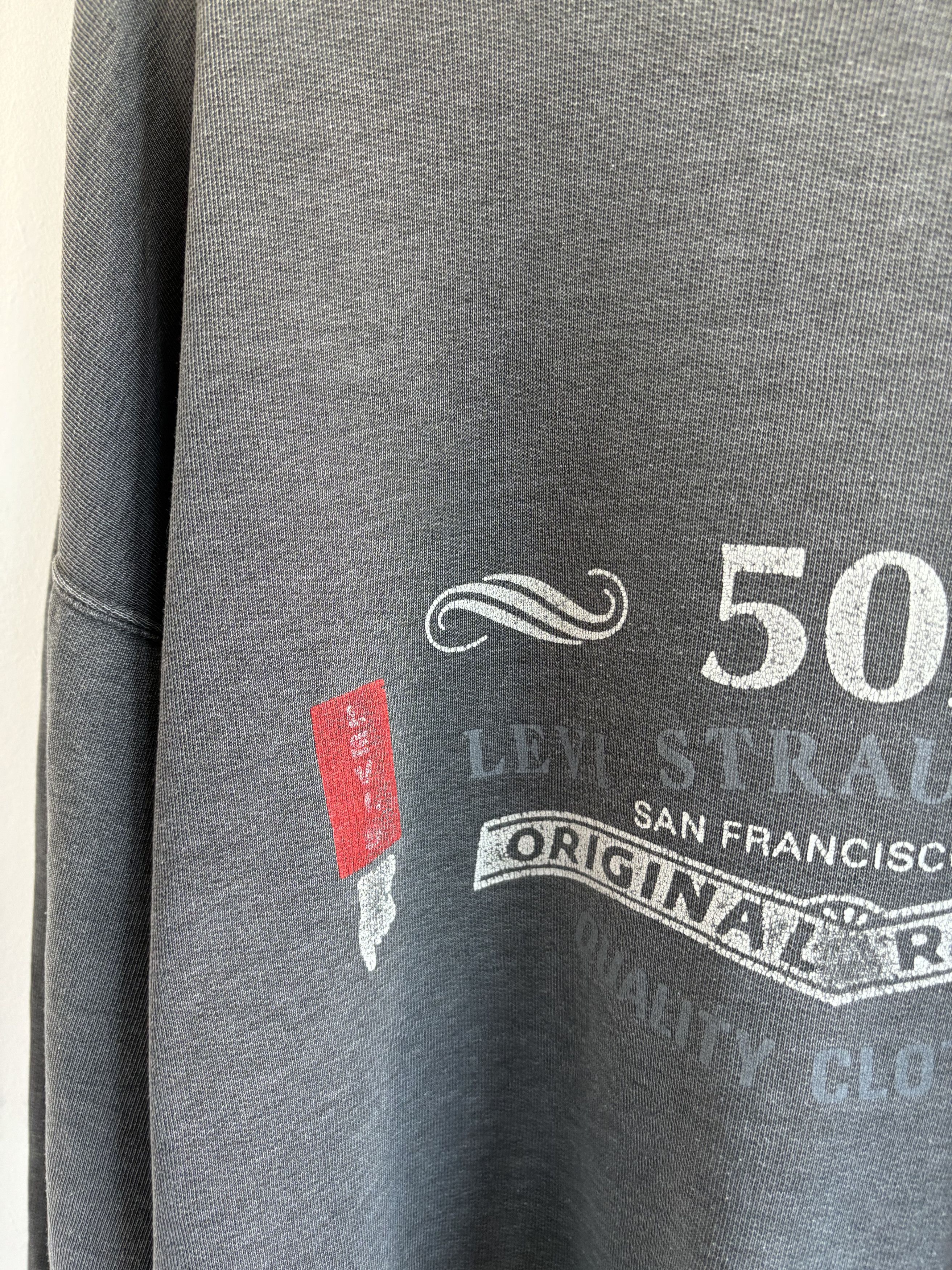 Levi's × Levi's Vintage Clothing Vintage 80s Levis 501 Washed Grey Sweatshirt Size US L / EU 52-54 / 3 - 5 Thumbnail