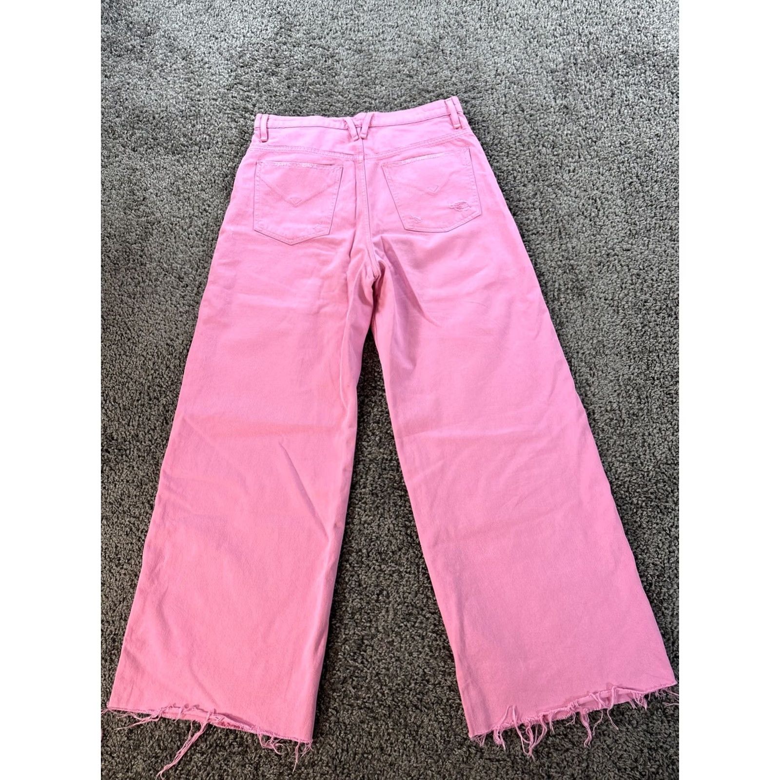 Hudson Hudson Pink Barbiecore Denim Jeans – 32x31 High Rise Wide-Leg Relaxed Regular Women, Raw Hem, 32 31 Inseam, Brand Hudson, Style Jeans Size 24" / US 00 / IT 34 - 7 Thumbnail