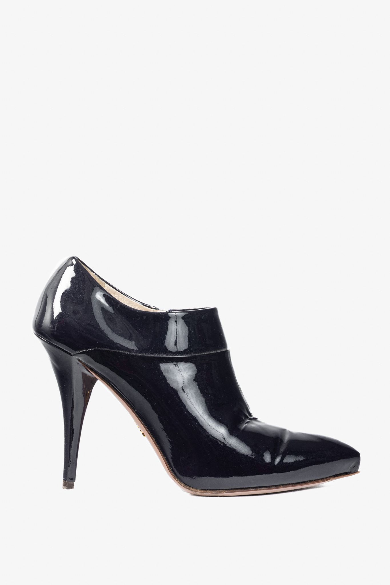 Prada Prada Purple Vernice Leather Pointed-Toe Booties Size US 9.5 / IT 39.5 - 1 Thumbnail