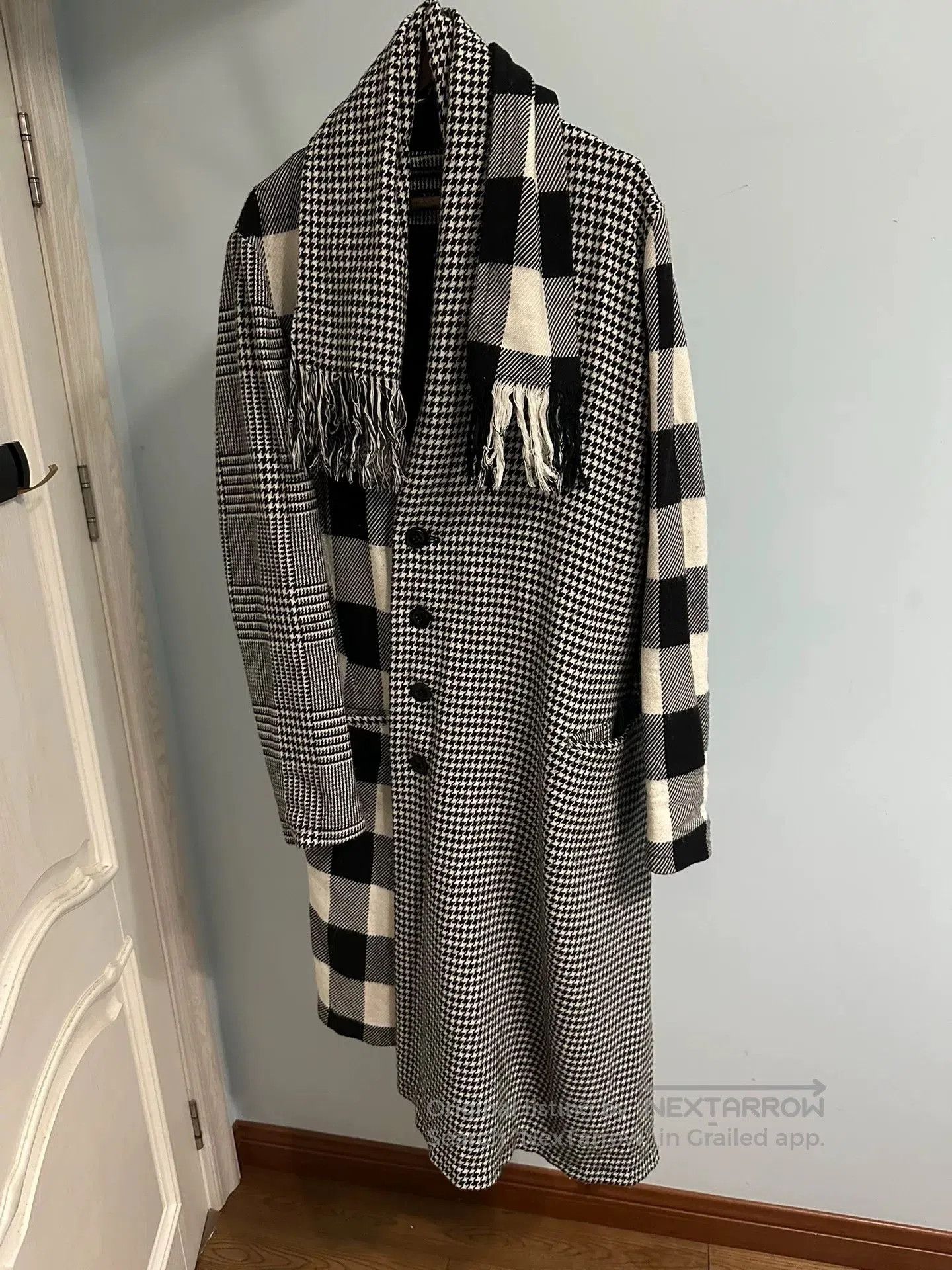 Y's Y's Yohji Yamamoto Stylish Checkered Trench Coat. Size S / US 4 / IT 40 - 1 Thumbnail