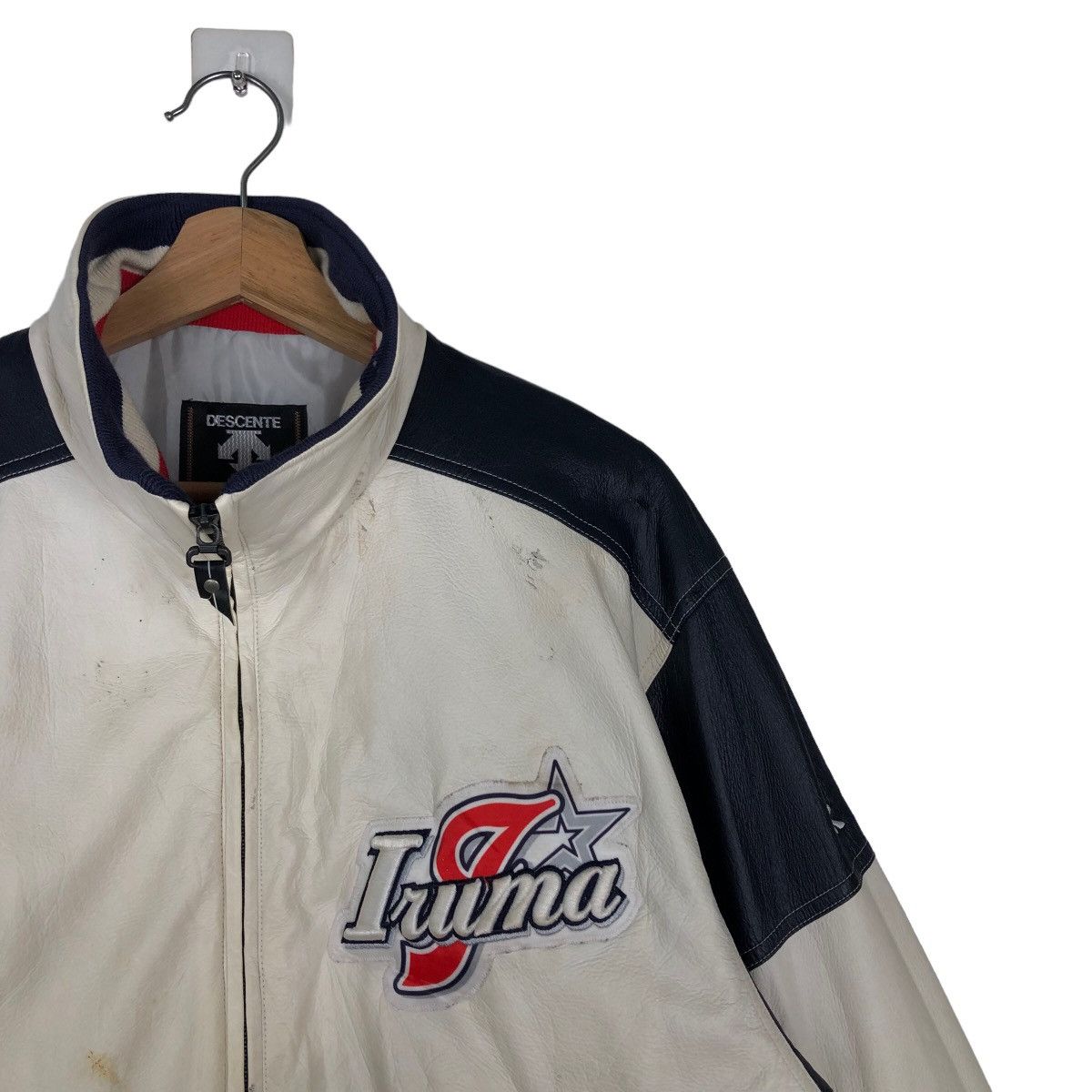 Japanese Brand 🔥Vintage Leather Bomber Jacket Descente Japan Big Logo Size US M / EU 48-50 / 2 - 4 Thumbnail