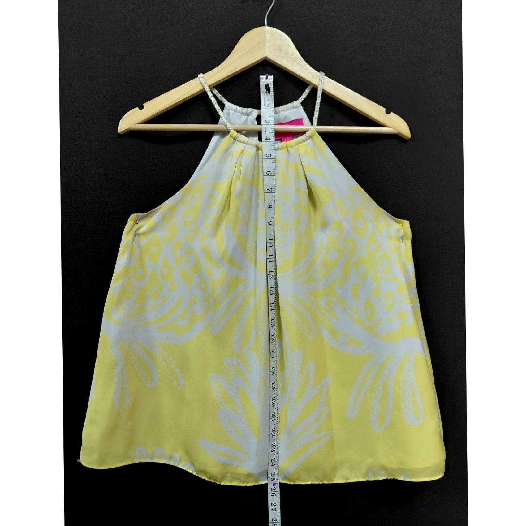 Lilly Pulitzer Lilly Pulitzer Yellow Floral Halter Top Sleeveless Lightweight Women S/P Blouse Casual Spring Summer Beachwear Size S / US 4 / IT 40 - 7 Thumbnail