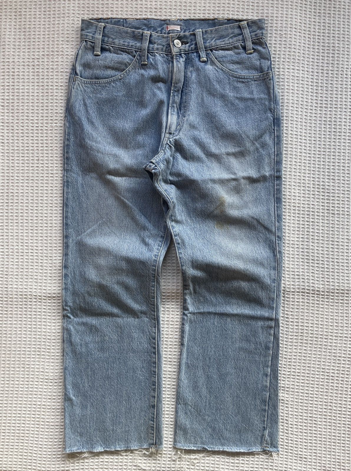 Kaptain Sunshine Vintage 90s🔥KAPTAIN SUNSHINE🔥Distressed Light Wash Denim Size US 29 - 1 Thumbnail