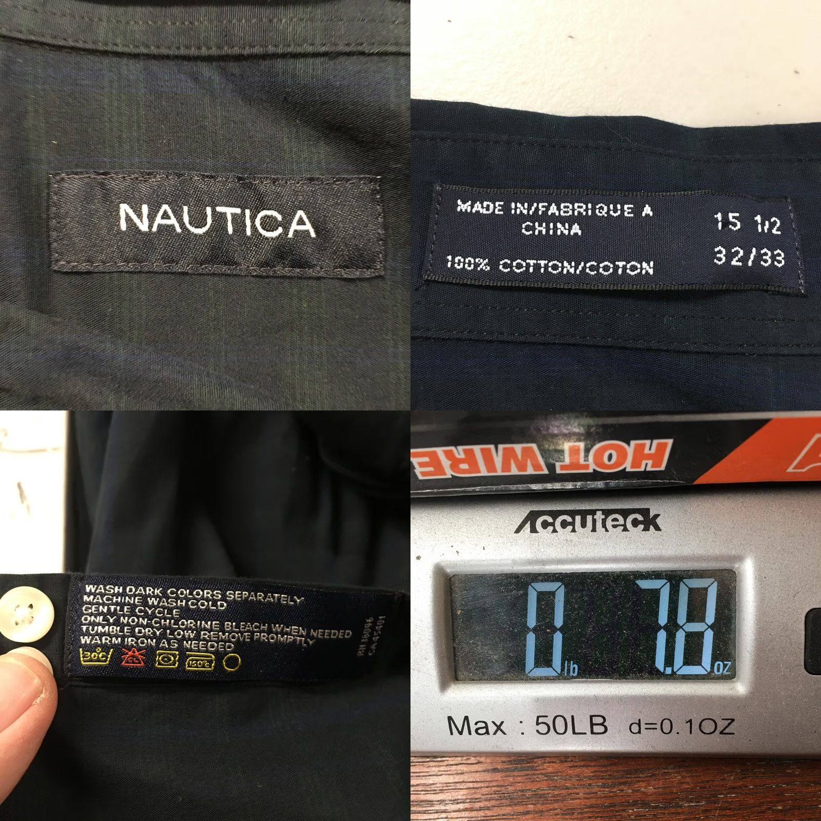 Nautica Nautica Dress Shirt Mens 15.5 Blue Plaid Cotton Long Sleeve Button-Down Collared Shirt Size 42R - 9 Thumbnail
