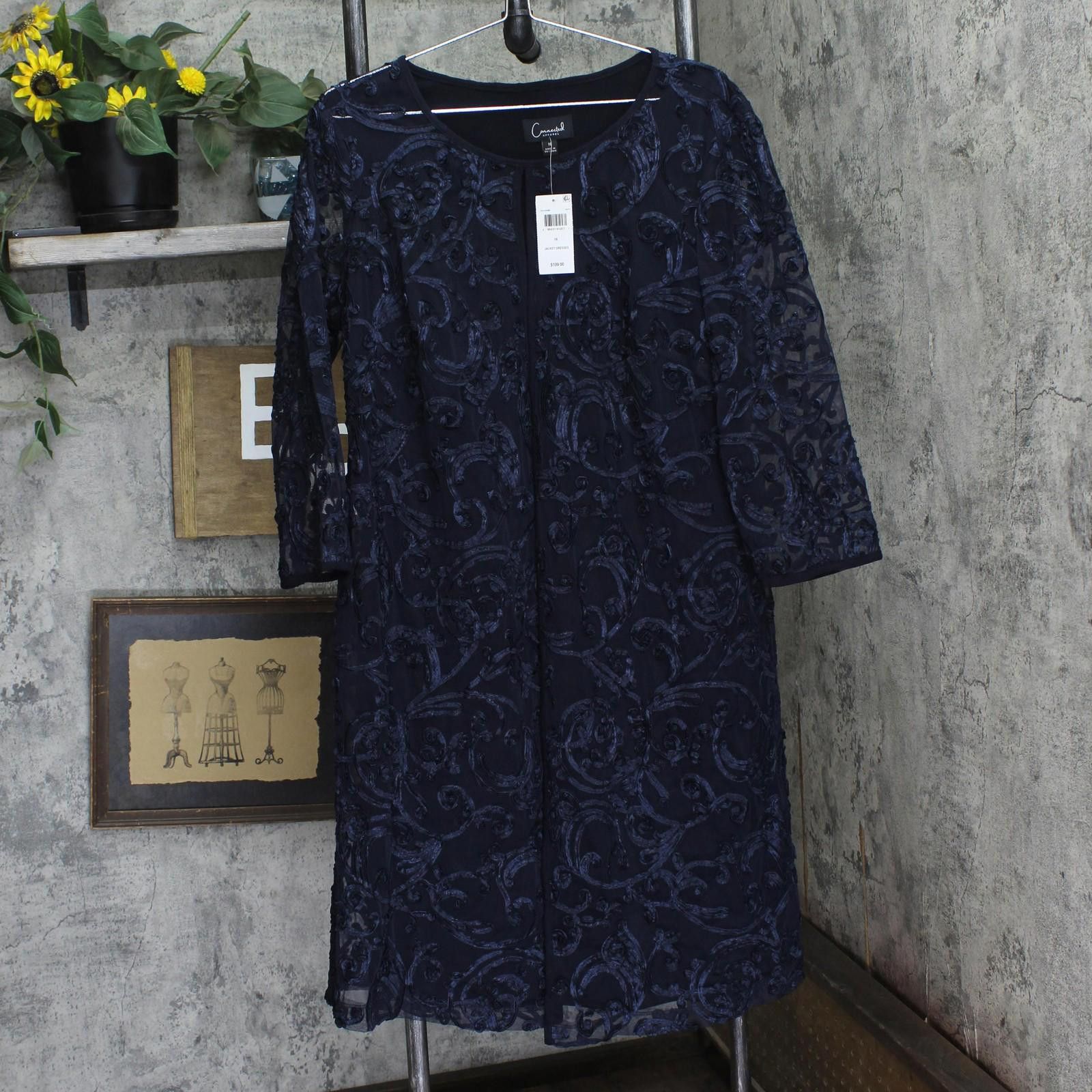 Other Nwt Connected Apparel Jacket Dress Trf41094m1 Navy Blue 16 Size XXL / US 16-18 / IT 52-54 - 1 Thumbnail