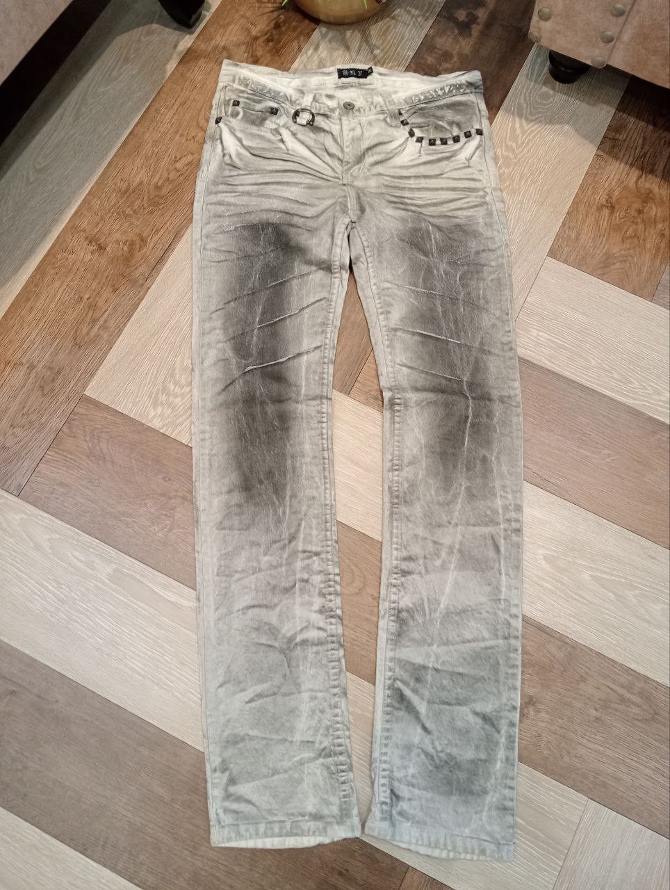Japanese Brand K.U.I ASH PUNK CREASE CLOUDY COAT DENIM - SIZE 30 Size US 30 / EU 46 - 2 Thumbnail