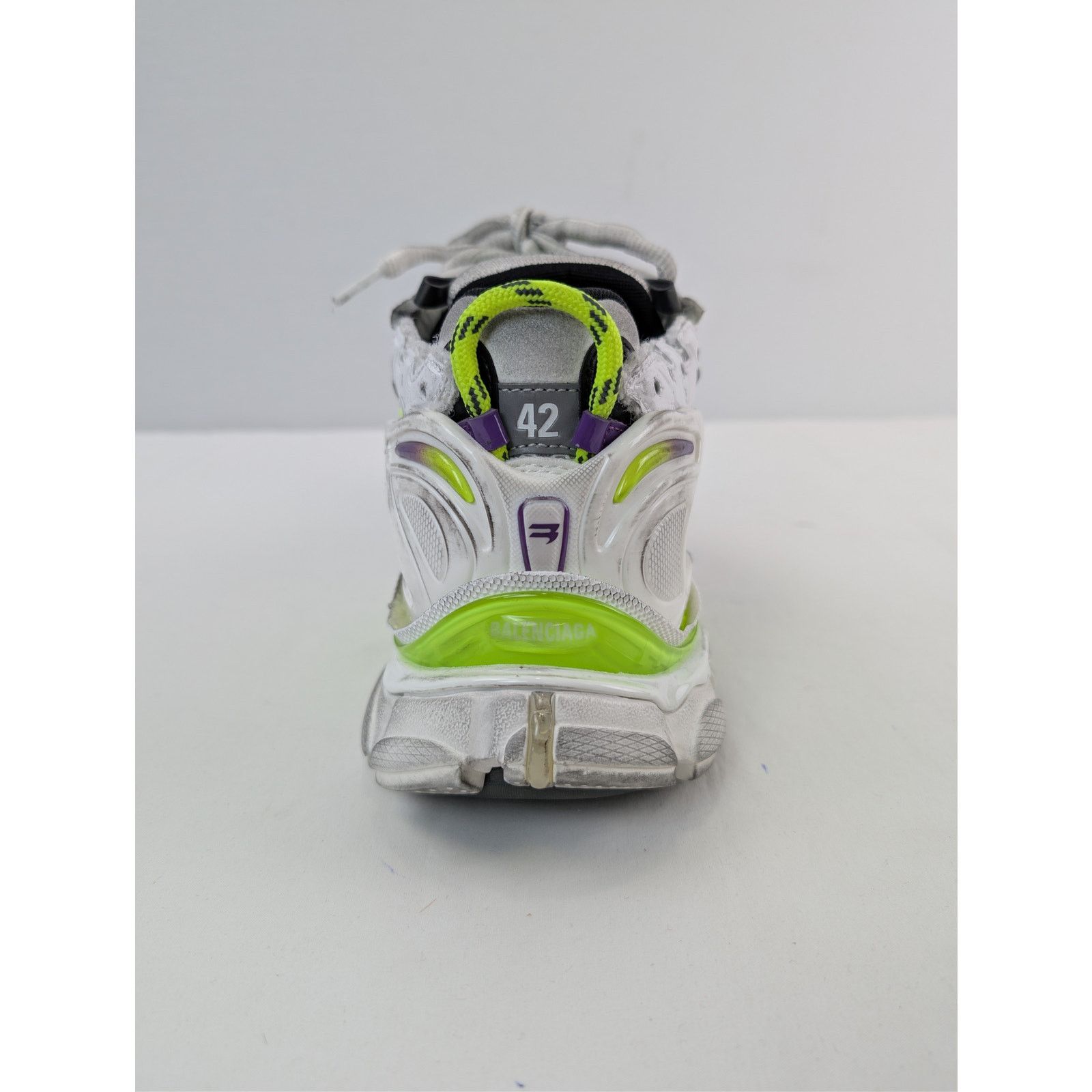 Balenciaga o1rshd1 Mesh Runner Sneaker in White / Fluo Yellow / Grey Size US 13 / EU 46 - 16 Thumbnail