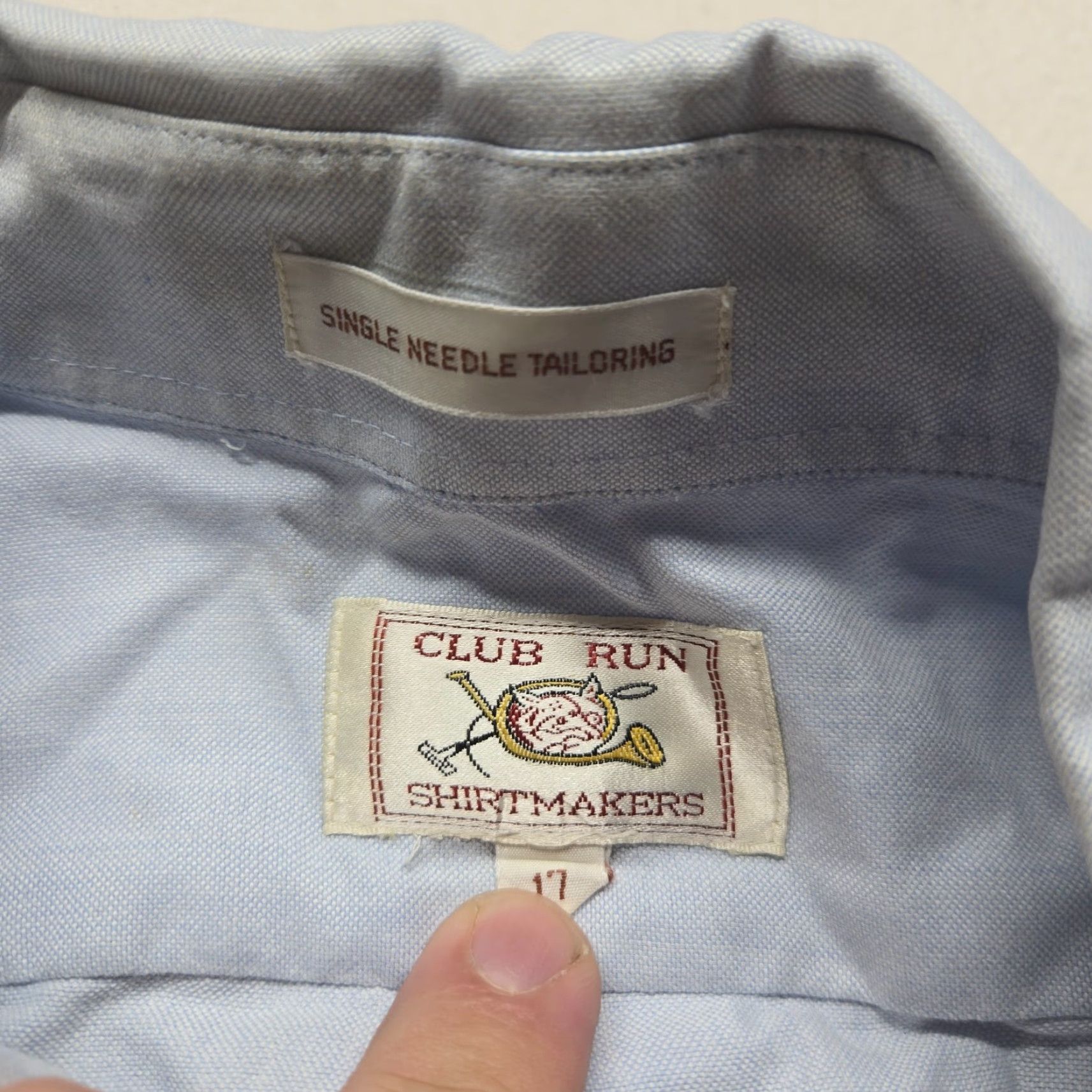 Vintage Club Run Shirtmakers Solid Blue Button Up Short Sleeve Adult Men's Size 17 Shirt Run Club Solid Blue Button Up Short Sleeve Men’s 17 Size Adult Size US M / EU 48-50 / 2 - 3 Thumbnail