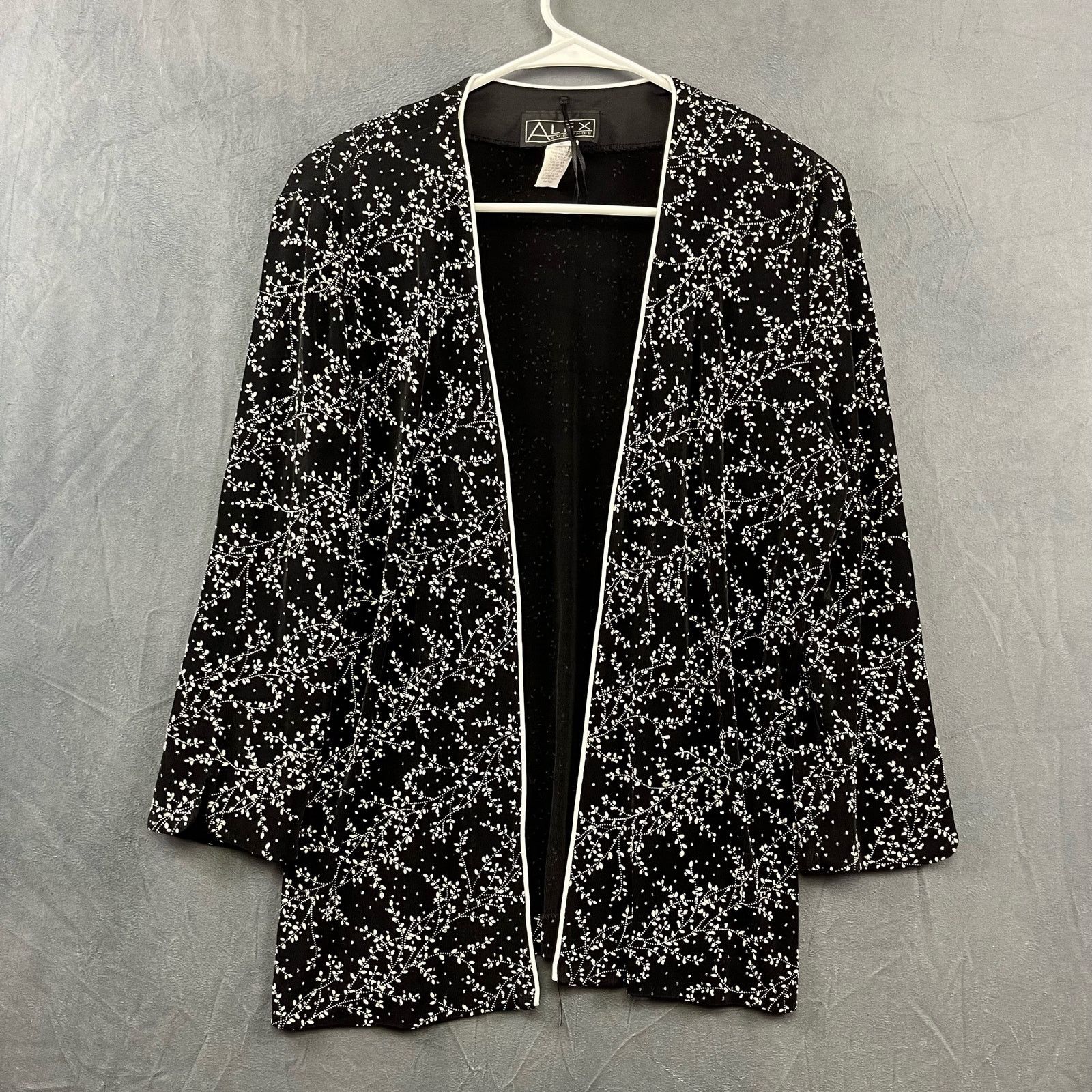 Alex Evenings Alex Evenings Glittery Embroidered Satin Trim Jacket Large Size L / US 10 / IT 46 - 1 Thumbnail