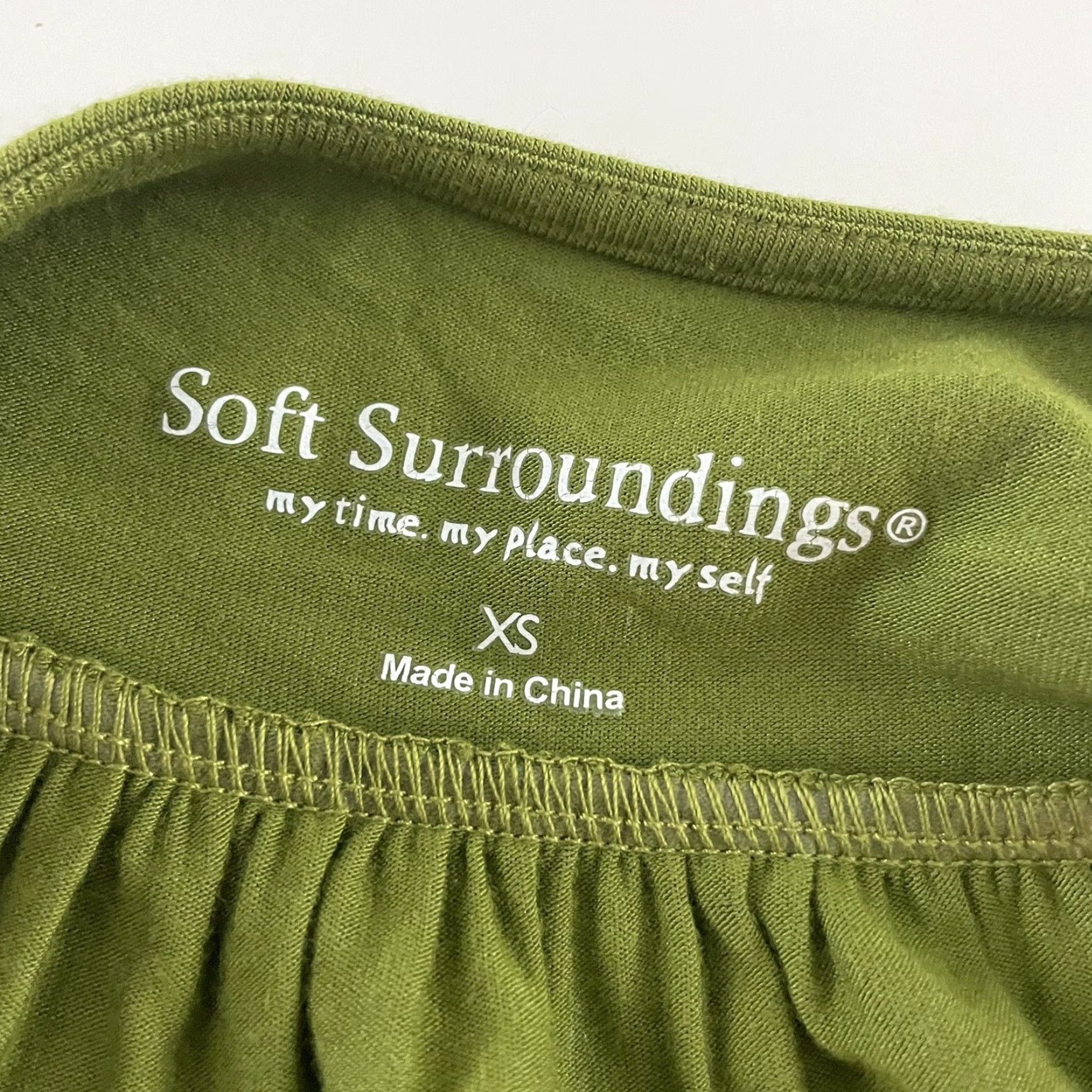Soft Surroundings Soft Surroundings Open Front Flowy Cardigan Top Women's XS Green Blouse Open Womens Cardigan Top Green XS Regular Size L / US 10 / IT 46 - 2 Thumbnail