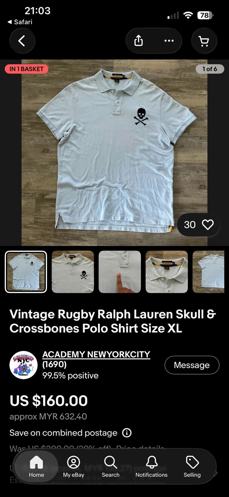 Rugby Ralph Lauren Vintage Rugby Ralph Lauren Skull & Crossbones Polo Shirt Size US S / EU 44-46 / 1 - 6 Thumbnail