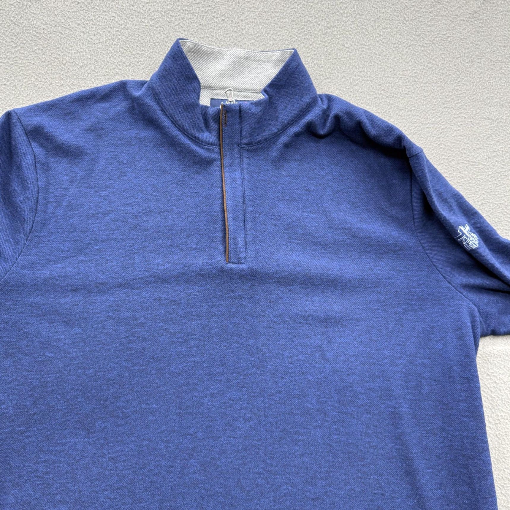 johnnie-O johnnie-O Pullover Mens 2XL Blue Quarter Zip Long Sleeve FCA Cross Logo Size US XXL / EU 58 / 5 - 7 Thumbnail