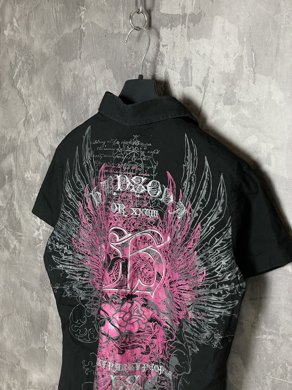 Vintage Y2K Affliction Womens Grunge Rhinestone Button Up Shirt Size M / US 6-8 / IT 42-44 - 7 Thumbnail