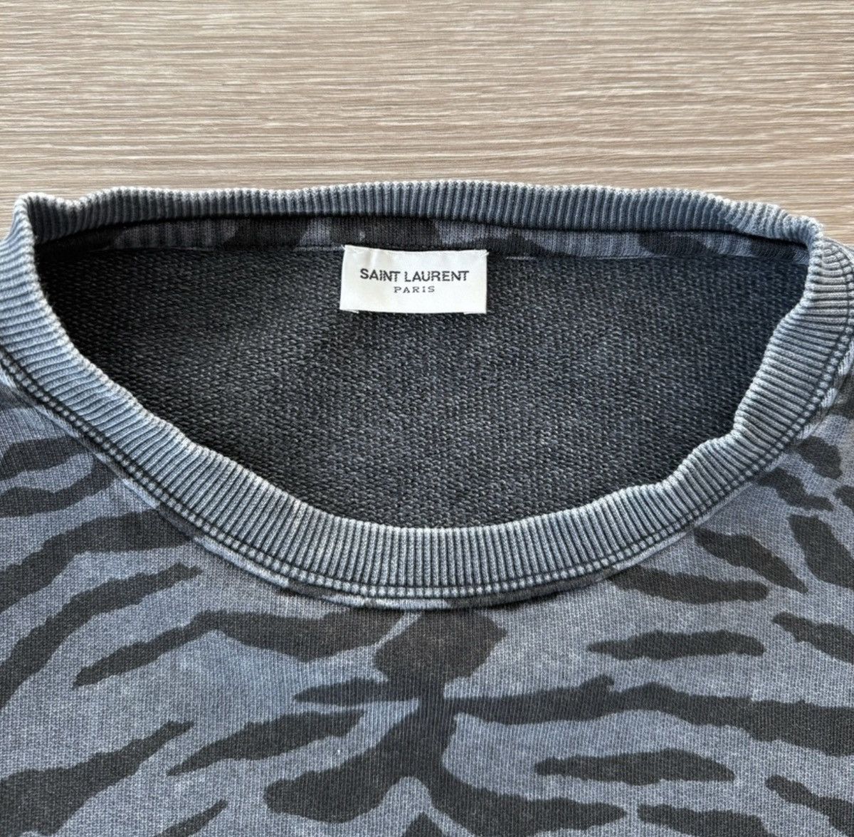 Saint Laurent Paris Saint Laurent Black and Grey Zebra Sweatshirt Size US M / EU 48-50 / 2 - 2 Thumbnail