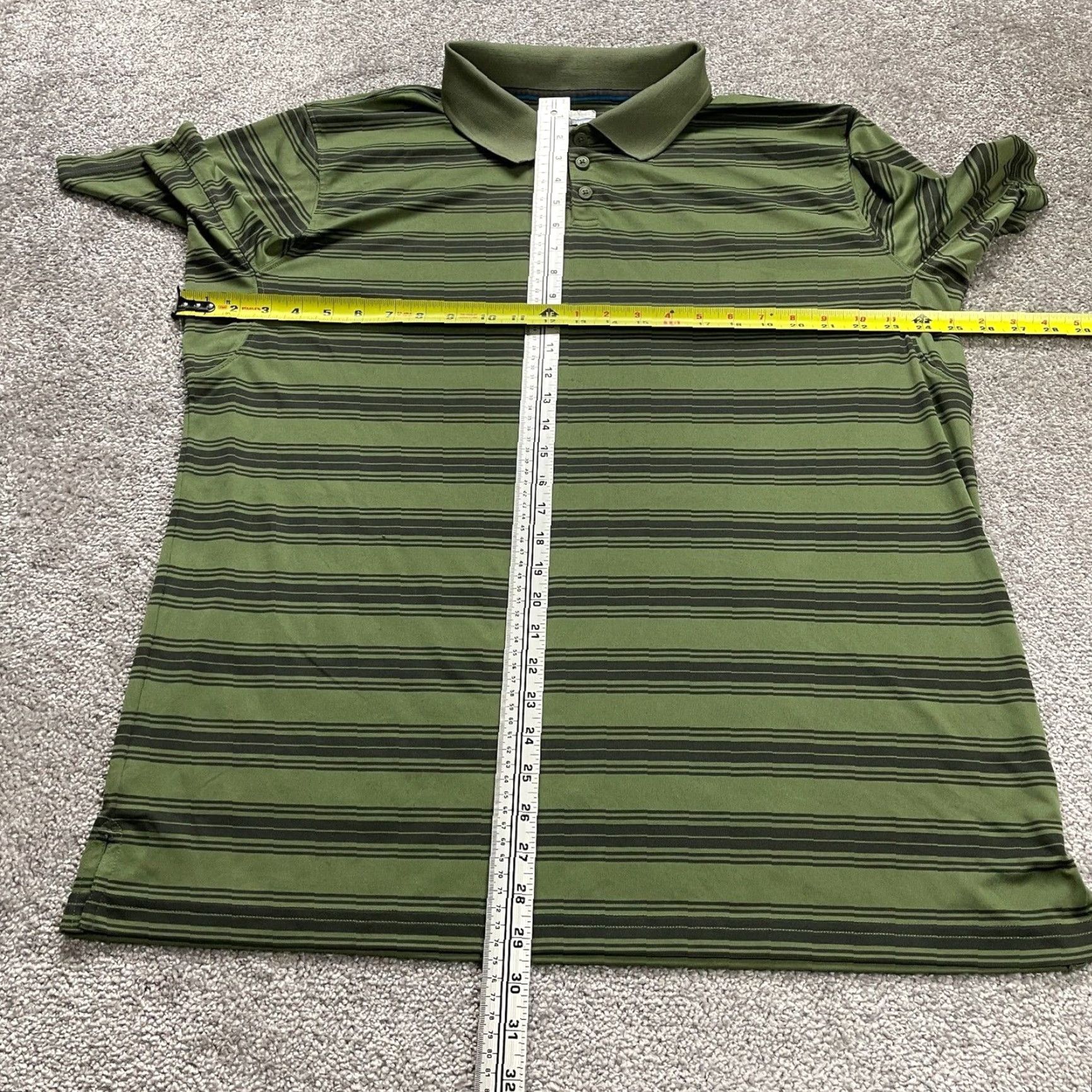 Vintage Columbia City Voyager Polo Shirt Mens 2XL Green Striped Short Sleeve Collared Shirt Polo Size US XXL / EU 58 / 5 - 6 Thumbnail