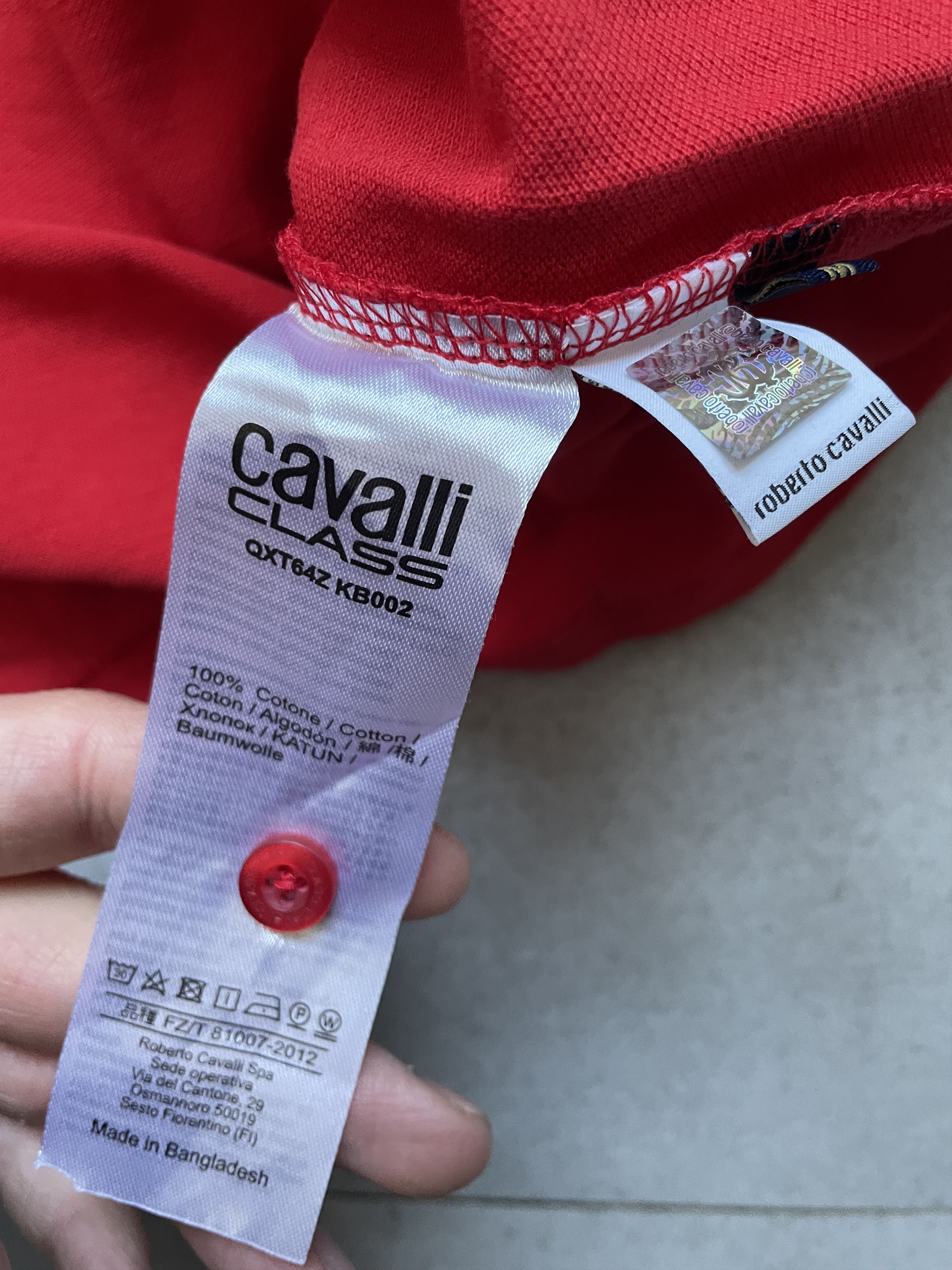 Roberto Cavalli ROBERTO CAVALLI CLASS SLIM FIT RED POLO TSHIRT Size US M / EU 48-50 / 2 - 4 Thumbnail