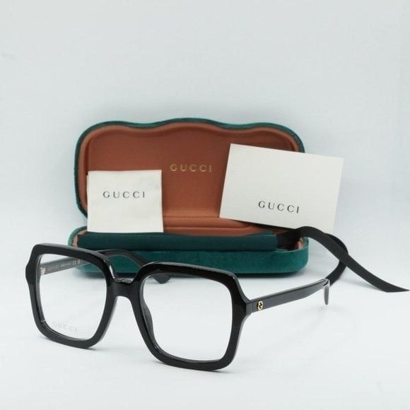 image of New Gucci Gg1318O 001 Eyeglasses in Black, Women's
