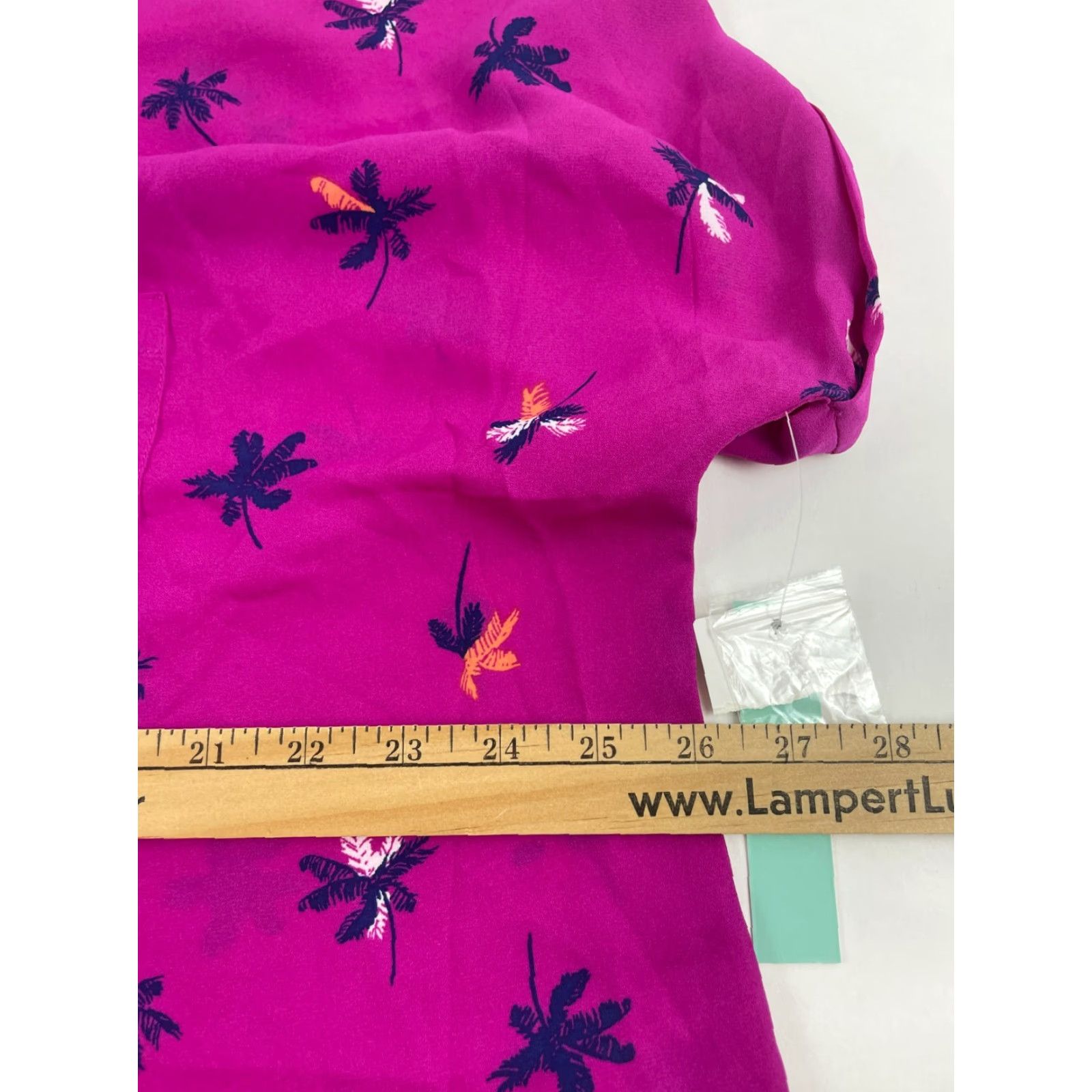 Vintage ABOUND Cropped Top Women's XL Purple "Coconut Tree" Pocket Button Up Tee NWT Shirt Size XL / US 12-14 / IT 48-50 - 4 Thumbnail
