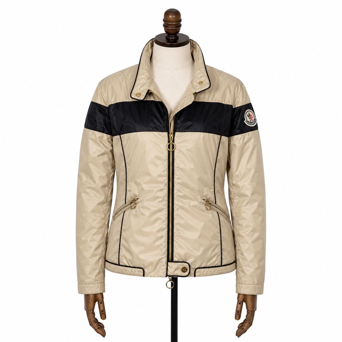 Moncler Women`s Moncler Big Logo Gold Polyester Light Jacket Size 1 Size S / US 4 / IT 40 - 2 Thumbnail