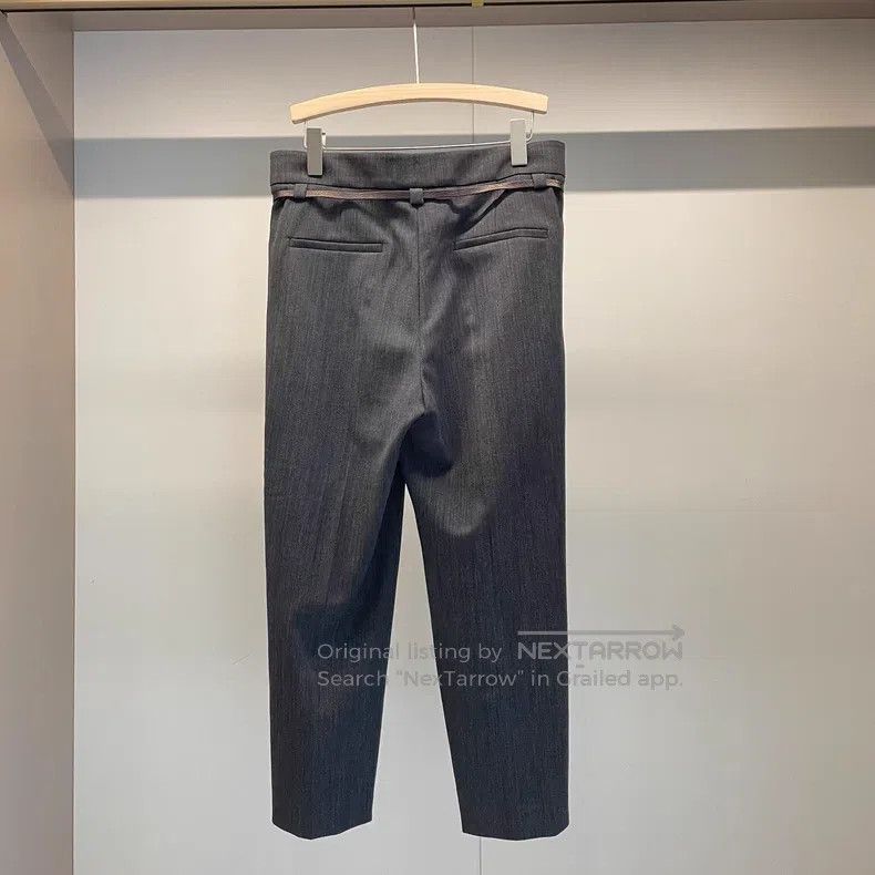 Brunello Cucinelli Brunello Cucinelli Black Grey Polyester Acetate Trousers Size 27" / US 4 / IT 40 - 2 Thumbnail