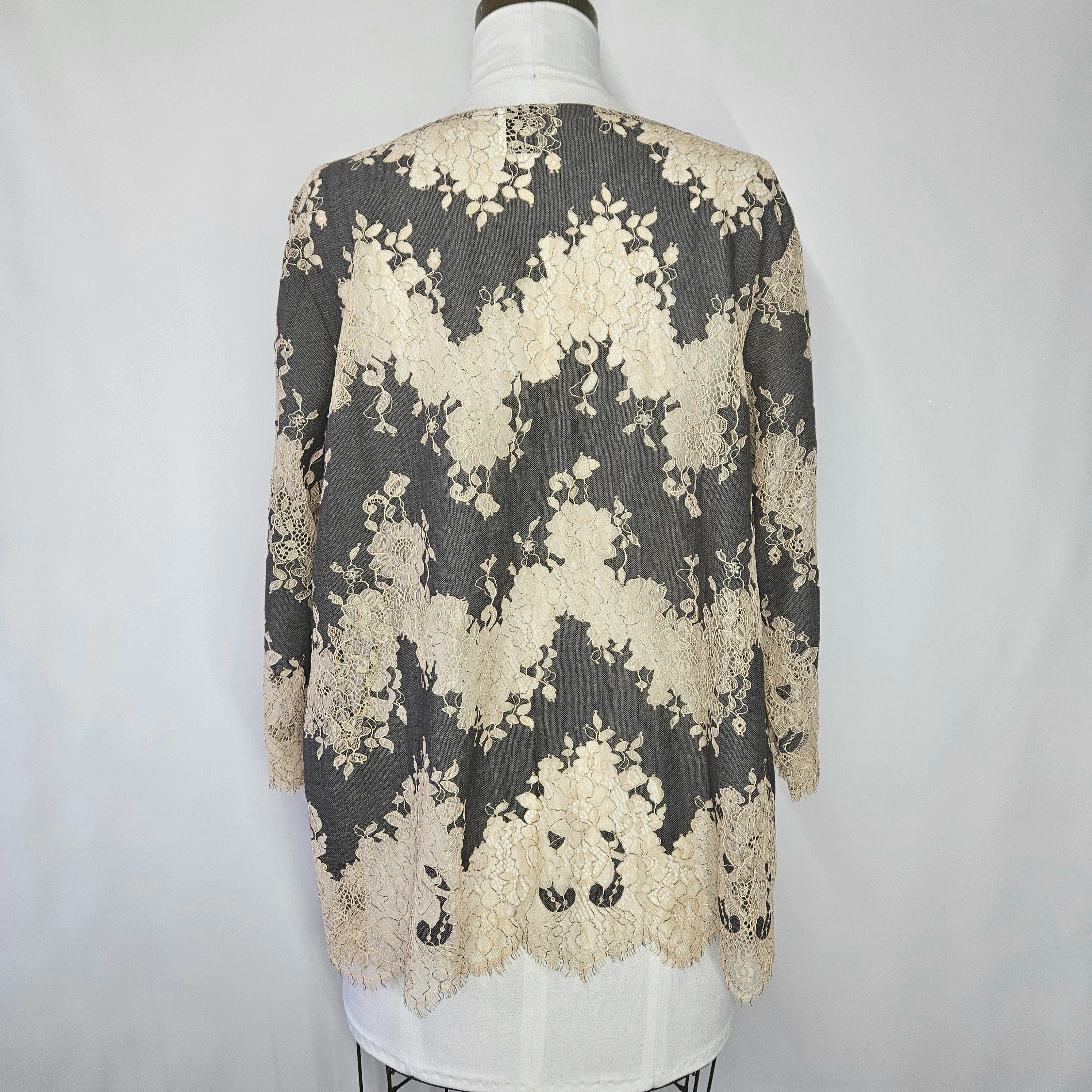 Linea Linea Louis Dell'Olio Size L/14 Tunic Blouse Top Grey Size L / US 10 / IT 46 - 5 Thumbnail