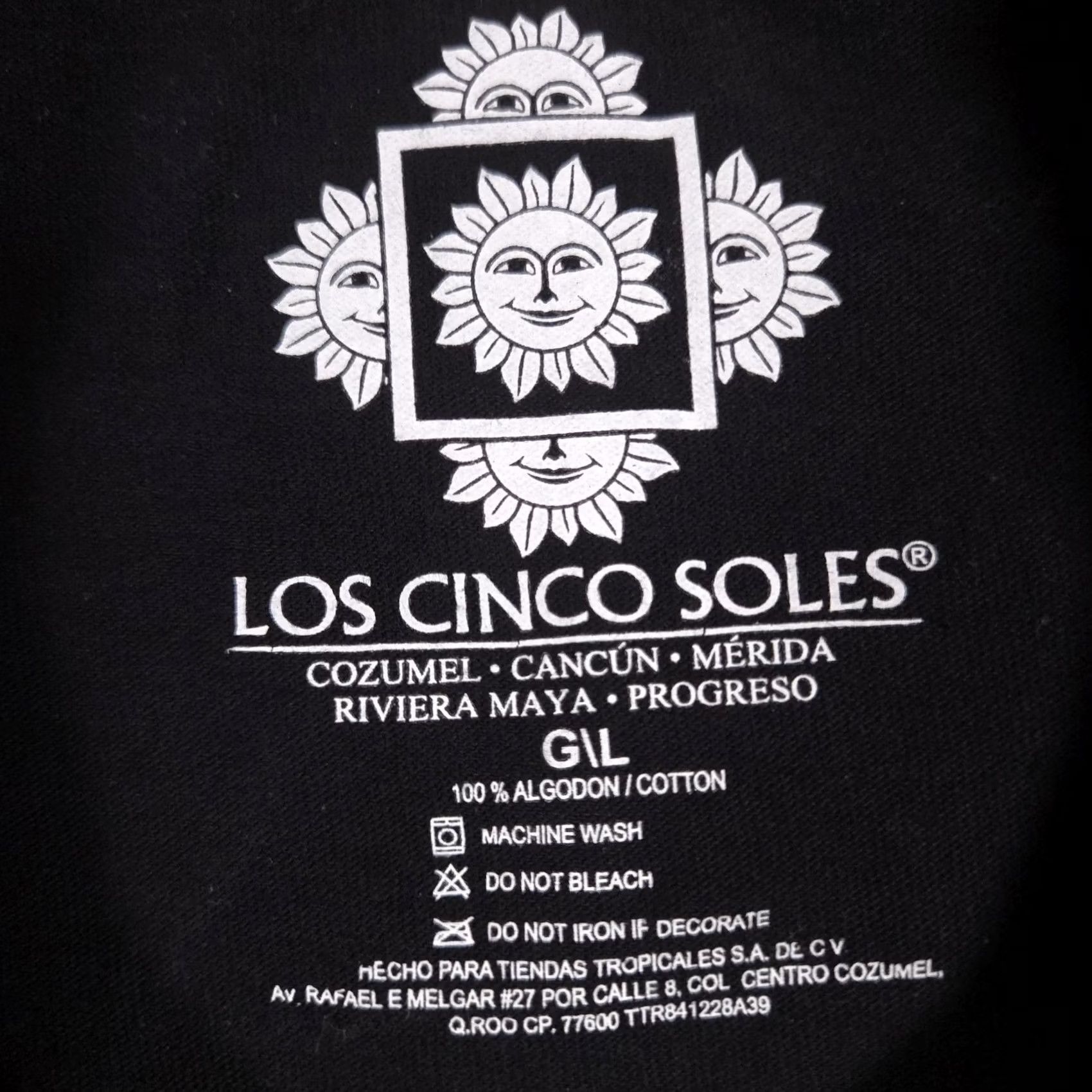 Vintage Los Cinco Soles Shirt Mens Large Black Cancun Mexico Shark Graphic Tee Souvenir Size US L / EU 52-54 / 3 - 5 Thumbnail