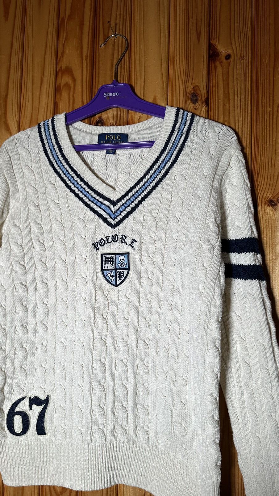 Polo Ralph Lauren × RLX Ralph Lauren × Ralph Lauren POLO RALPH LAUREN Kids BOYS CREAM KNIT CRICKET CARDIGAN🔥🔥 Size US XS / EU 42 / 0 - 5 Thumbnail