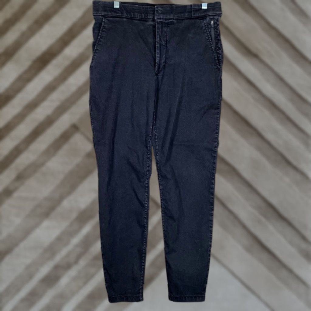 Zara ZARA Womens Pants Black Soft Denim Fly Jean Capris Cropped Stretch 30 in M Regular Straight Ankle Casual Workwear 30 Day Returns Mens? Size 30" / US 8 / IT 44 - 1 Thumbnail